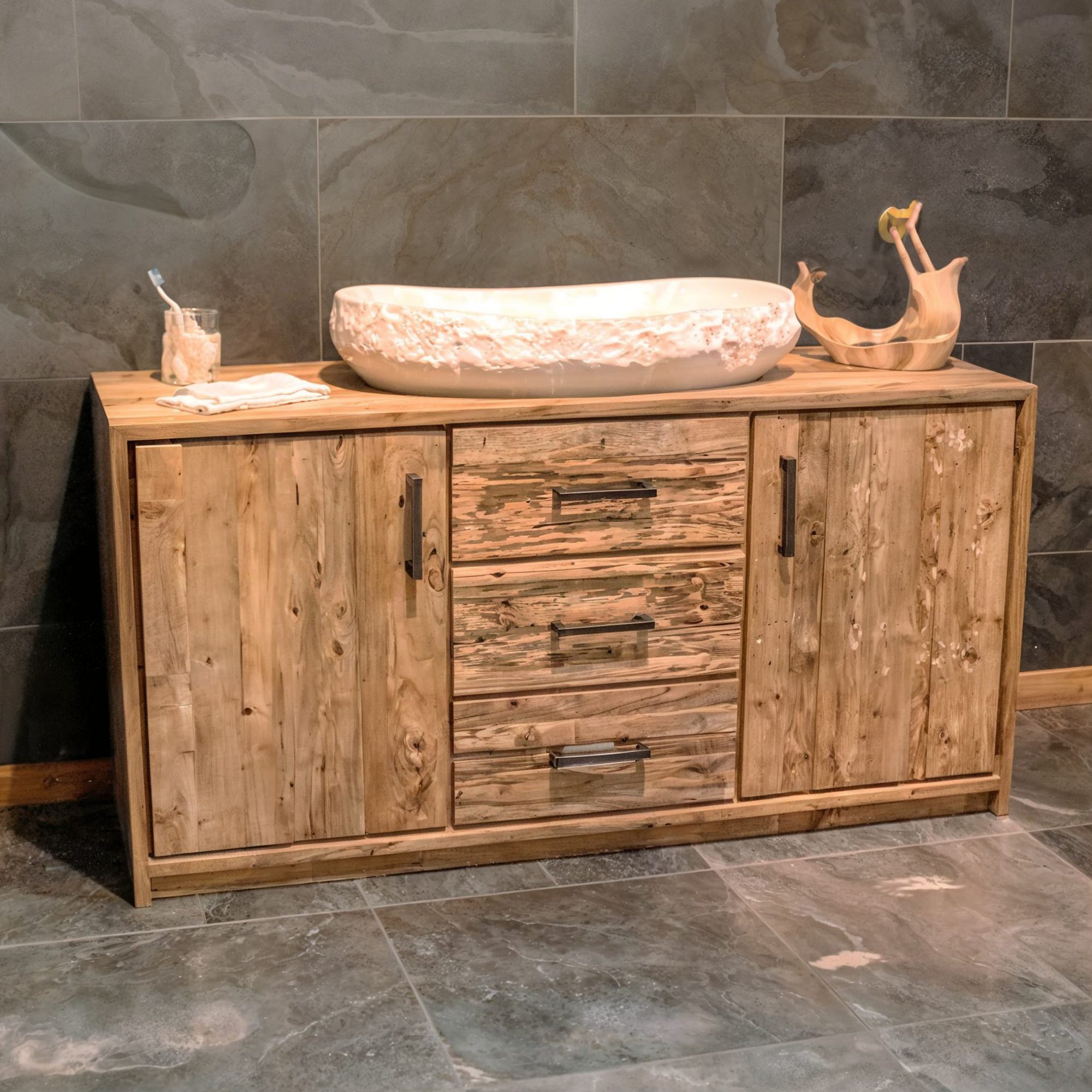 Unique Bathroom Rustic Vanity