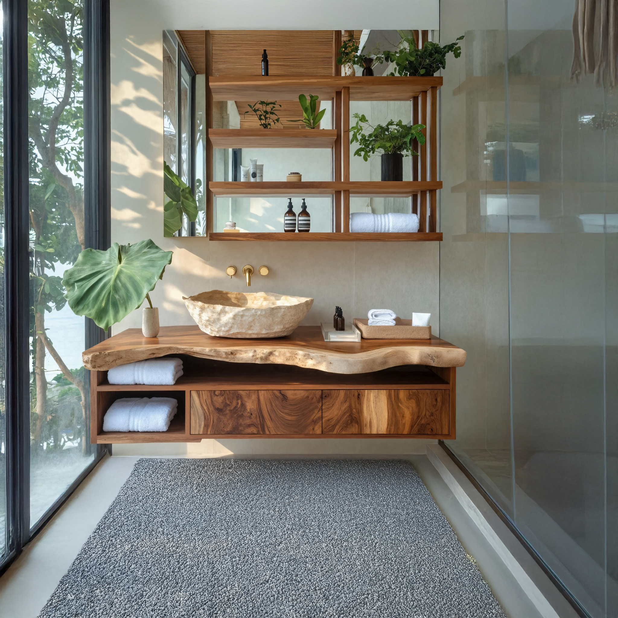 Handcrafted Floating Vanity For Elegant Bathroom
