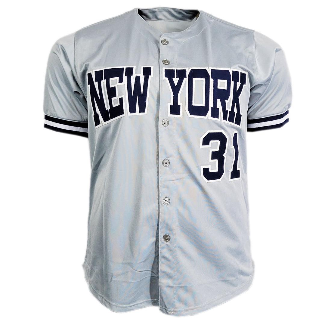 Dave Winfield Signed Stats Inscription New York Grey Baseball Jersey (JSA)