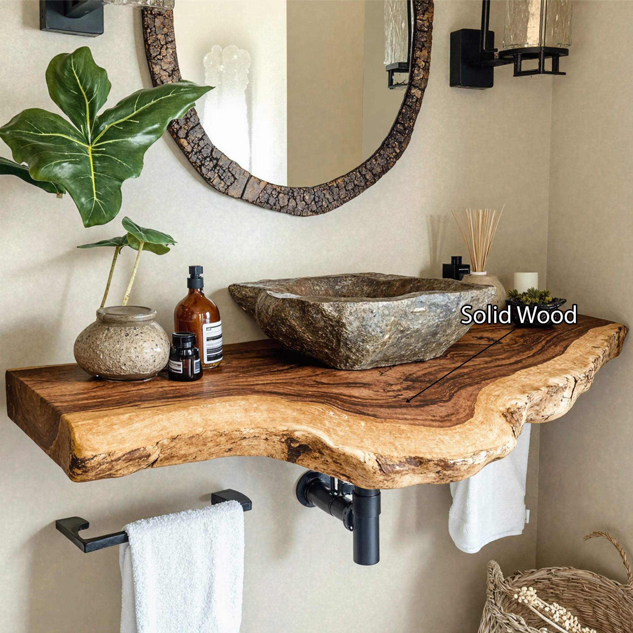 Floating Edge Bathroom Vanity Shelf