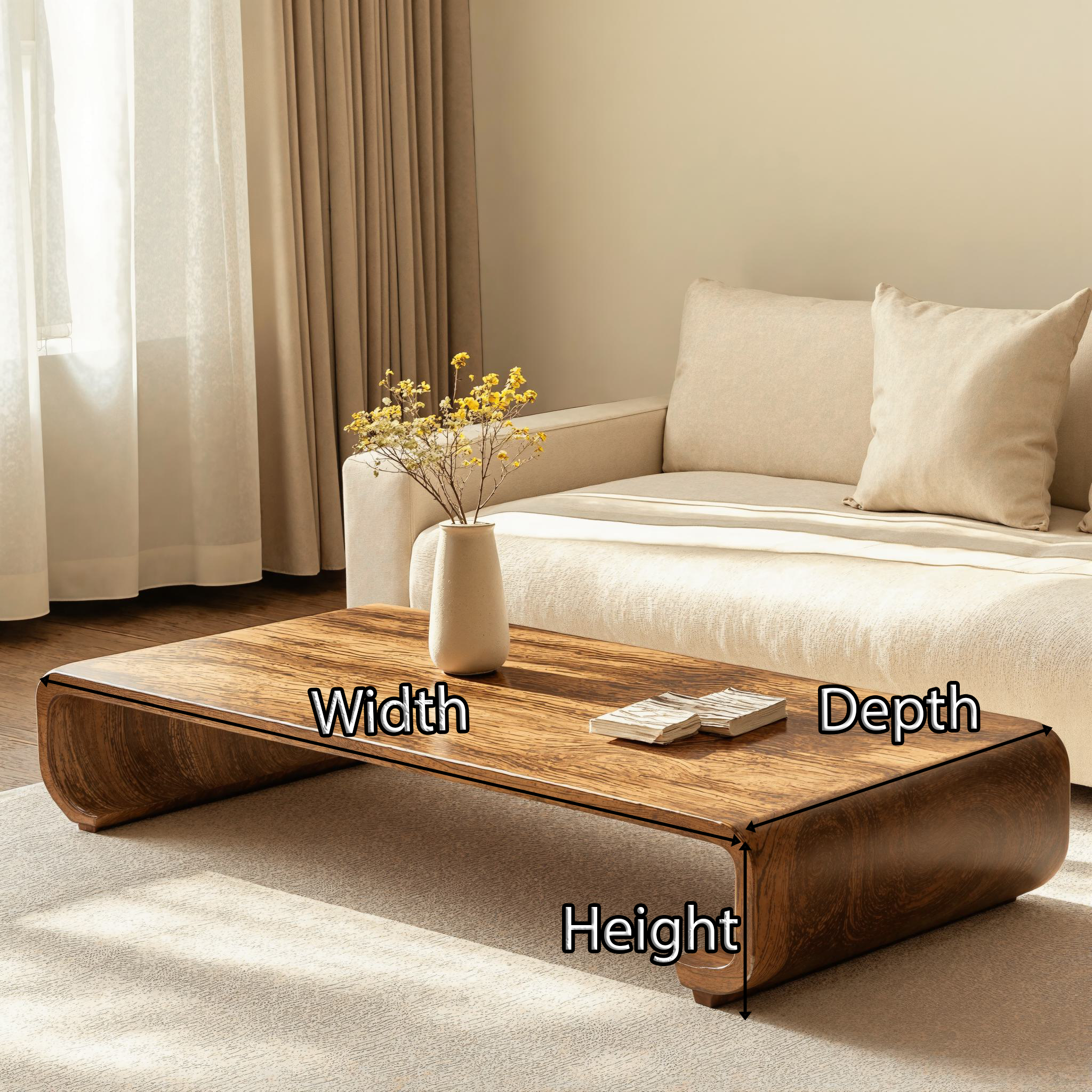 Minimalist Wood Coffee Table Sitting Room Modern Simplicity