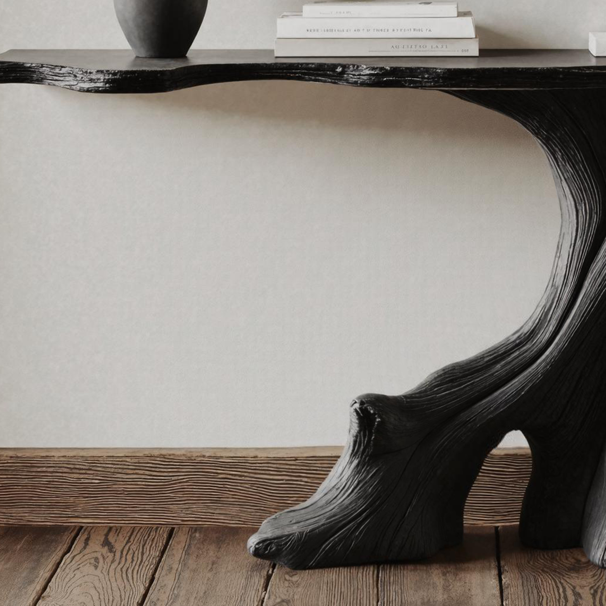 Modern Black Wood Console Table For Living Room Decor