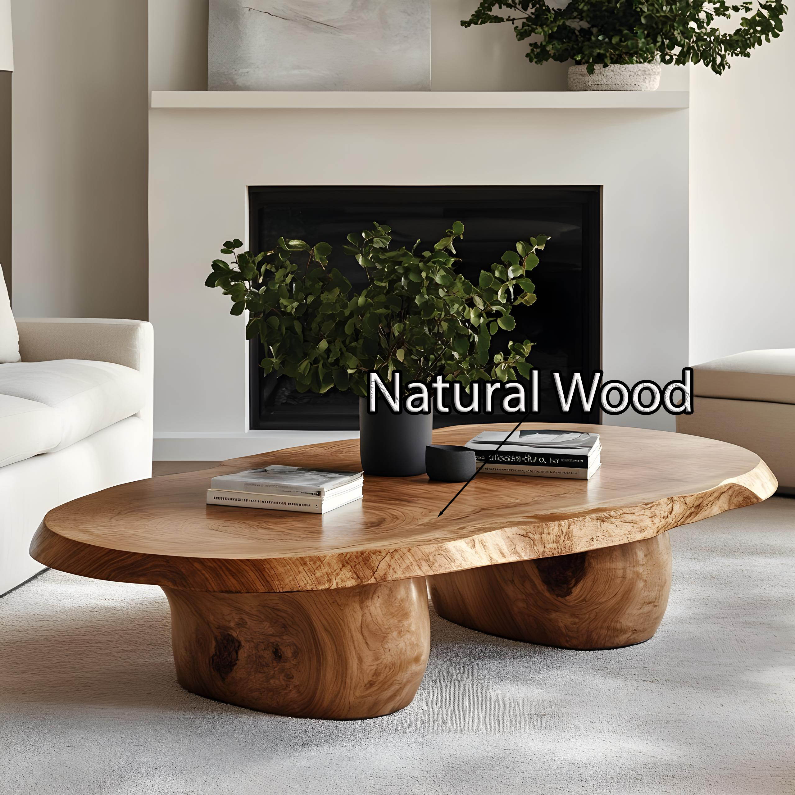 Handcrafted Natural Wood Coffee Table For Inviting Living Room