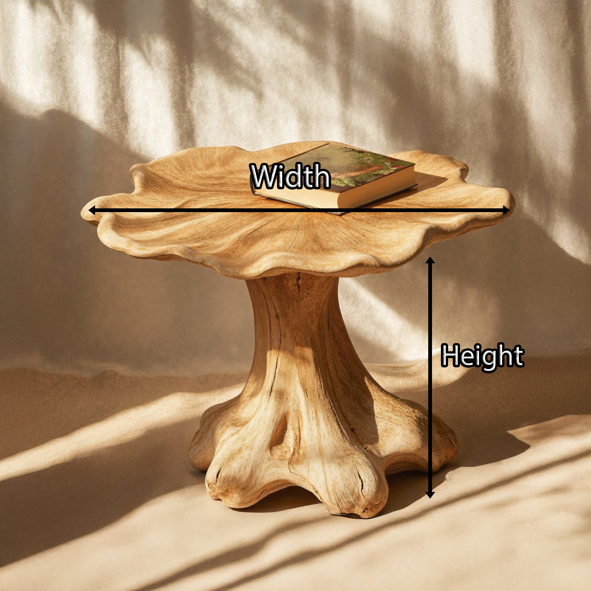 Minimalist Wood Mushroom End Table For Bedroom Clean Lines