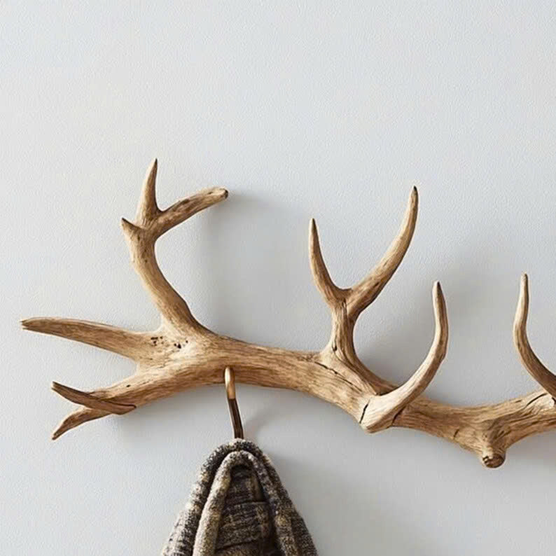 Antler Coat Rack Rustic Wood Wall Hanger Custom Gift