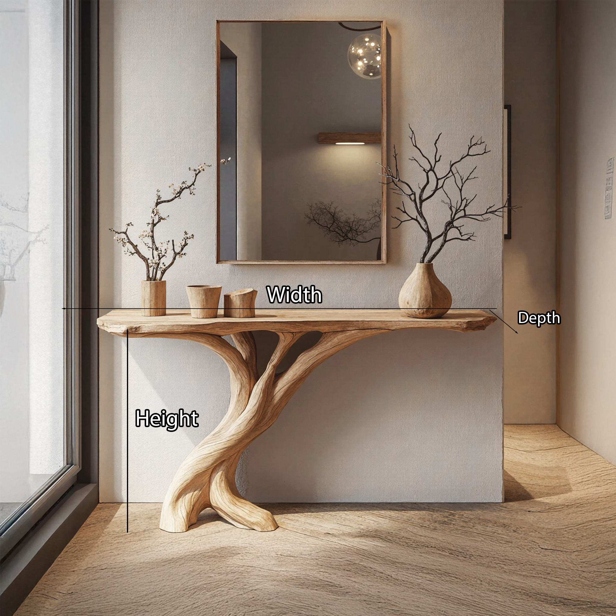 Narrow Console Table Side Table Unique Design