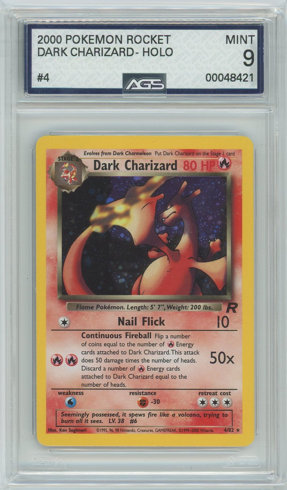 AGS (MINT 9) Dark Charizard #4 - Team Rocket (#00048421)