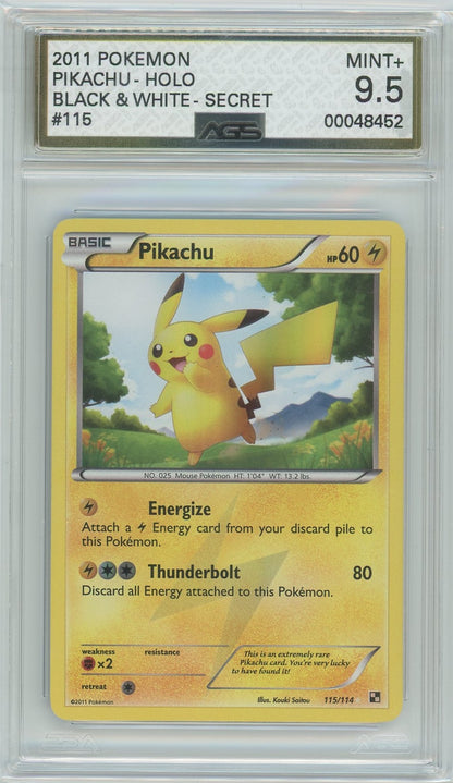 AGS (MINT+ 9.5) Pikachu #115 - Black & White (#00048452)