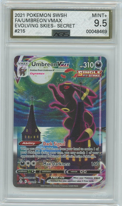 AGS (MINT+ 9.5) Umbreon VMAX #215 - Evolving Skies (#00048469)