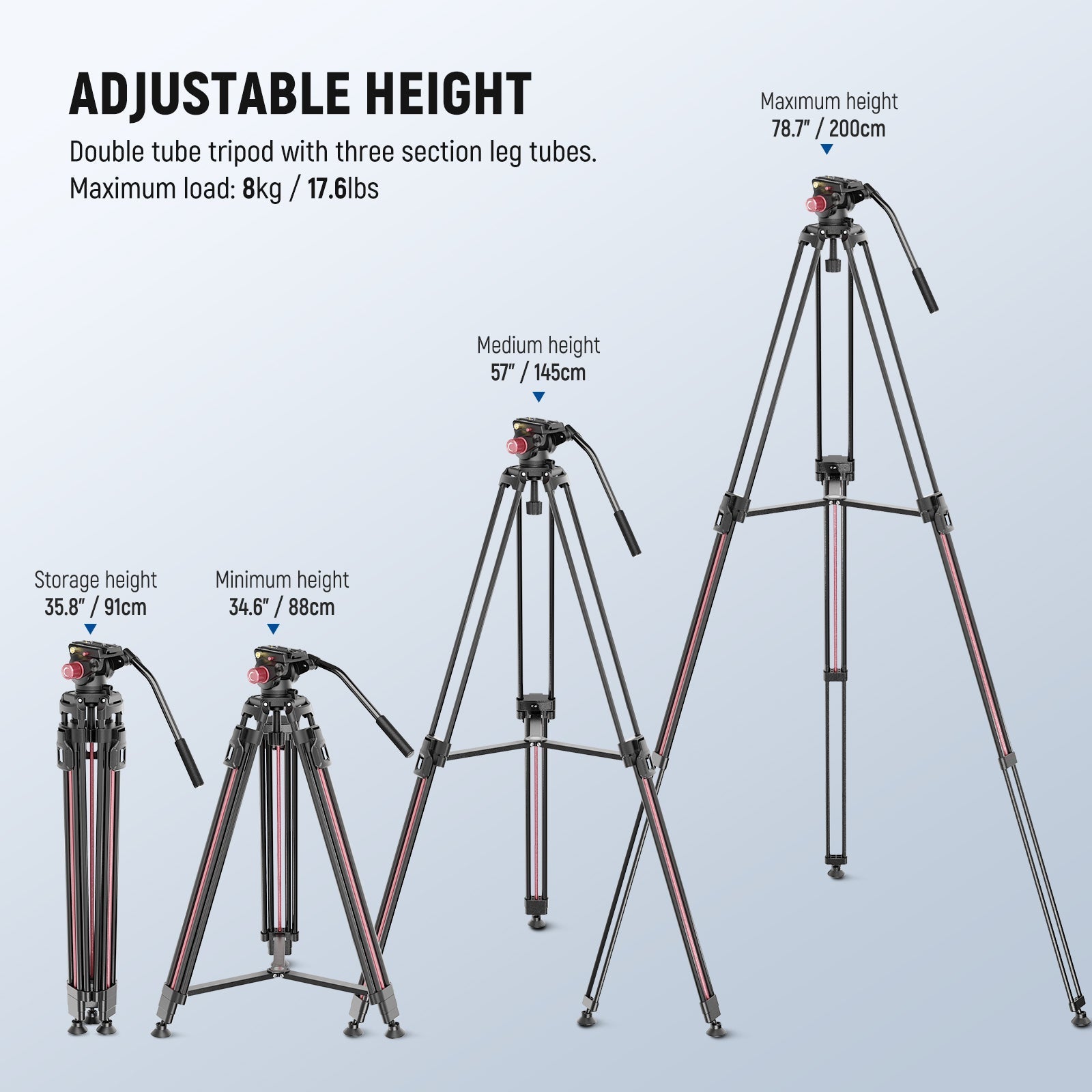 NEEWER LL38 79" Professional Video Tripod