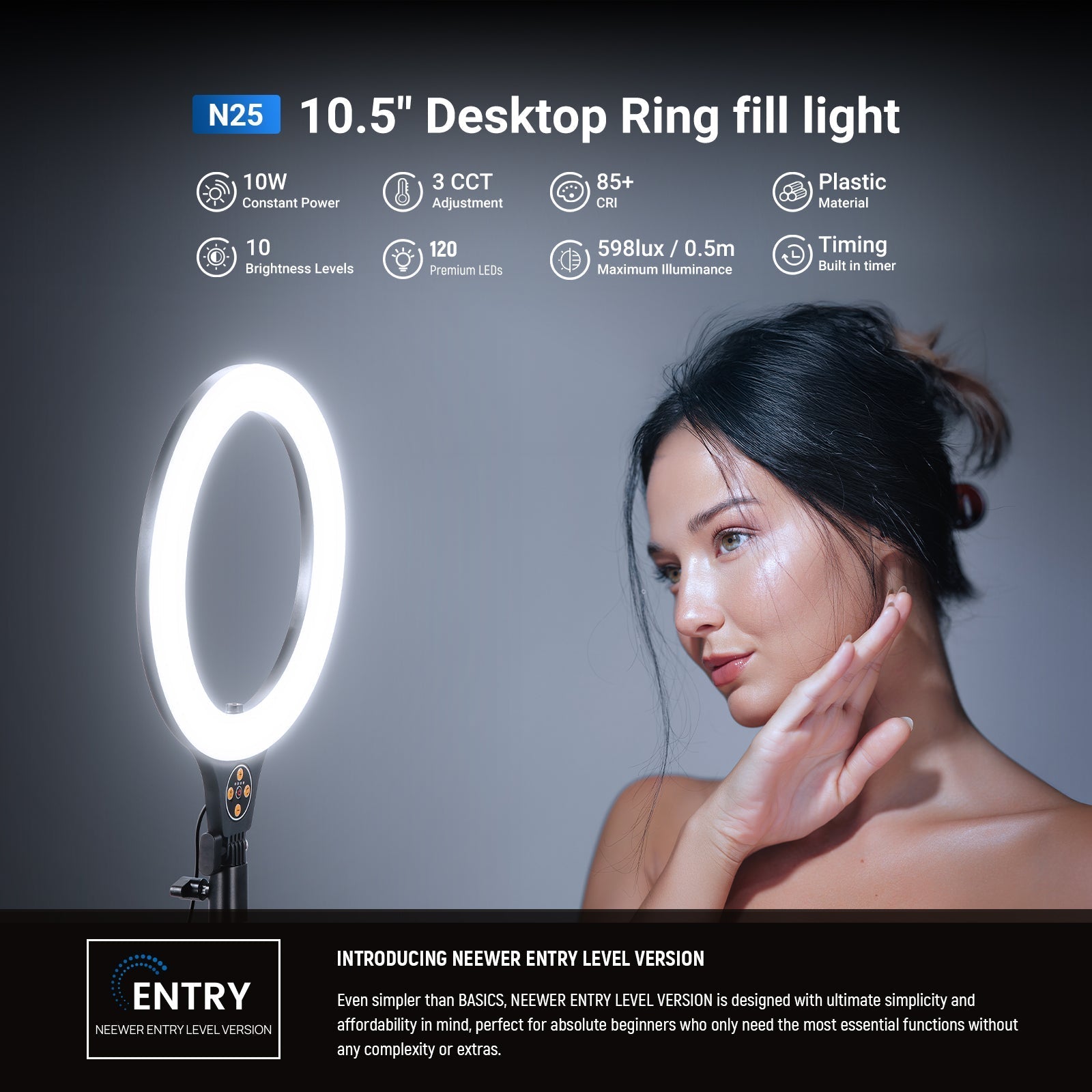 NEEWER ENTRY LEVEL VERSION N25/N22 Desk Ring Light Kit