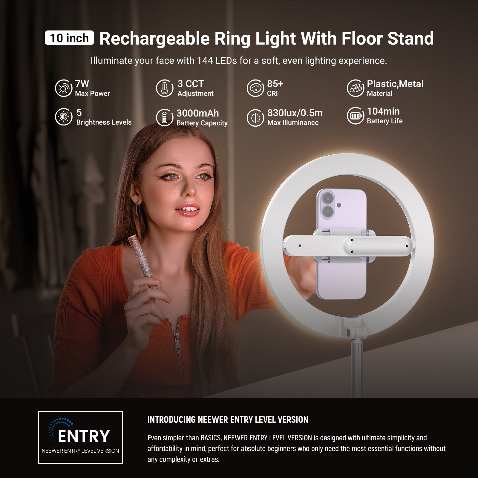 NEEWER ENTRY LEVEL VERSION 10" LED Ring Light Kit