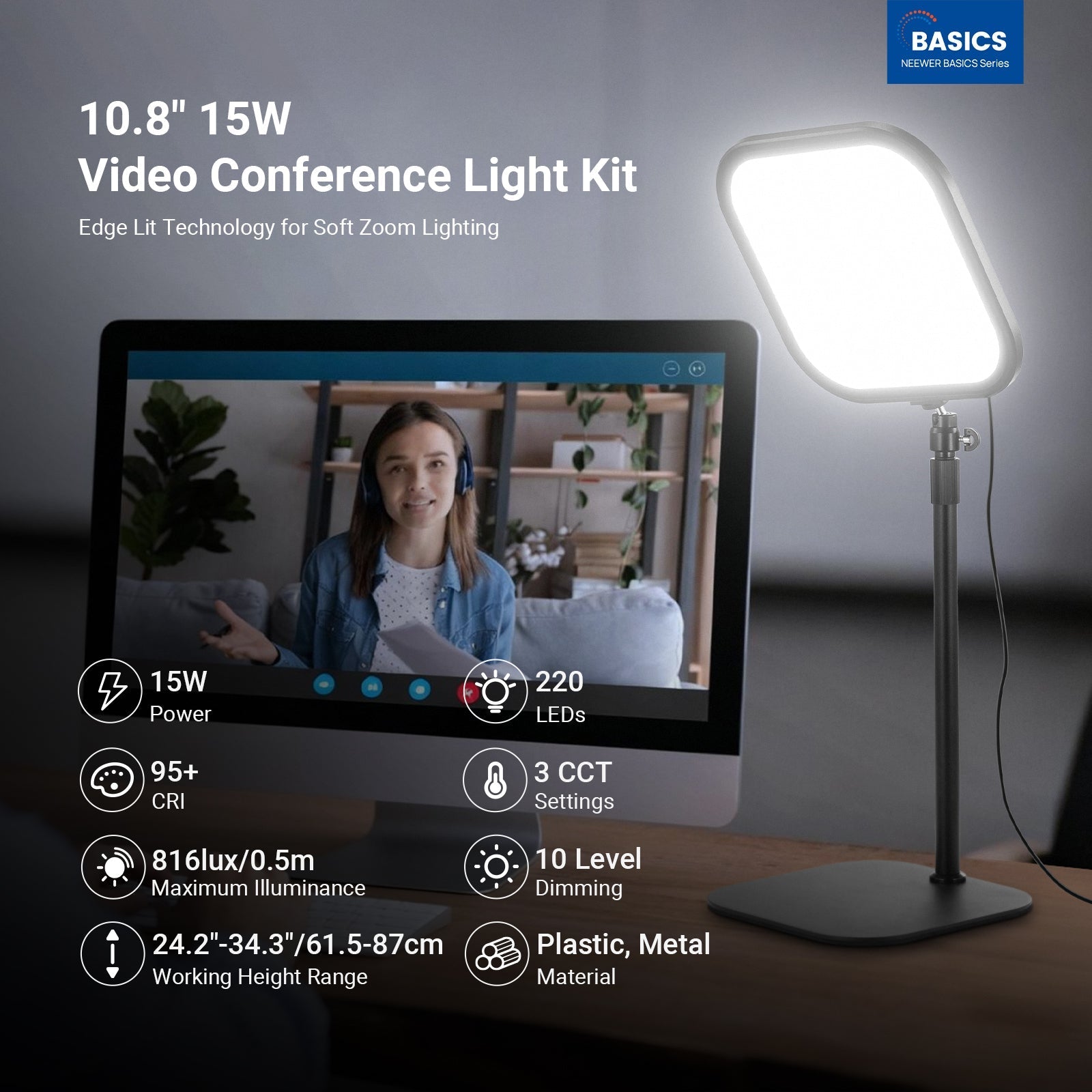 NEEWER BASICS L220 15W 10.8" Bi Color Desk Light