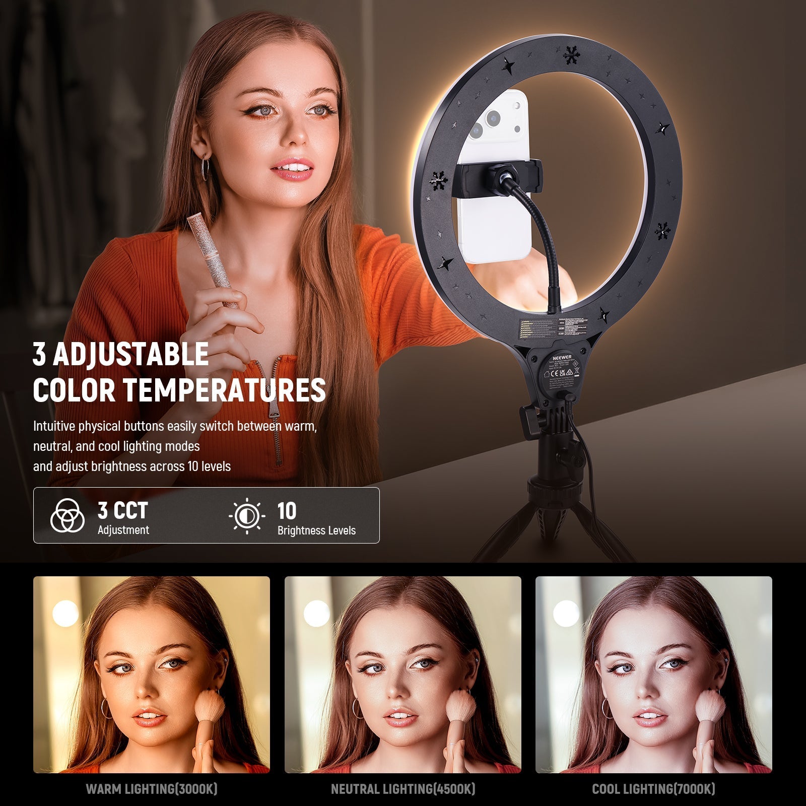 NEEWER ENTRY LEVEL VERSION N25/N22 Desk Ring Light Kit