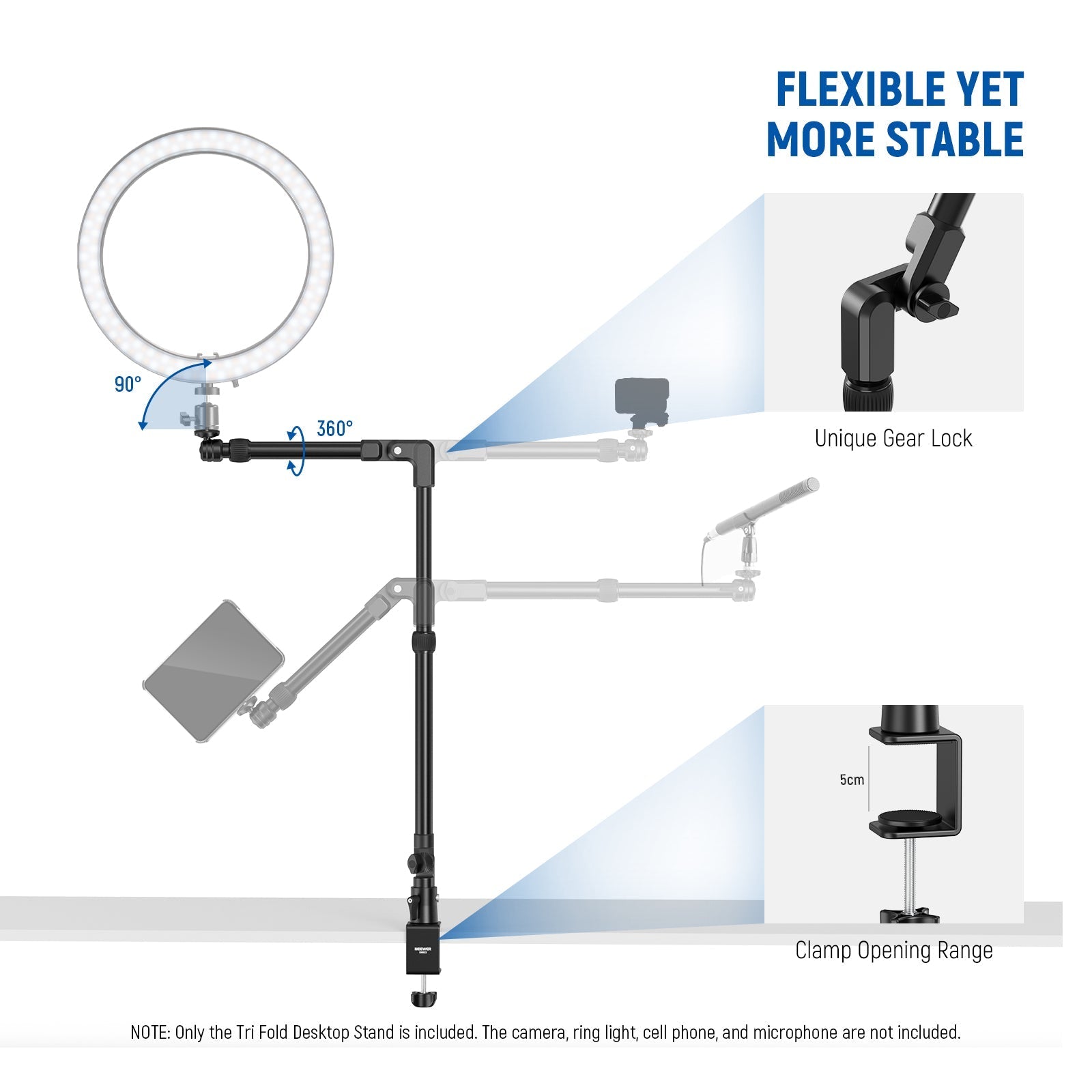 NEEWER DS023 45.5" Overhead Camera Desk Stand