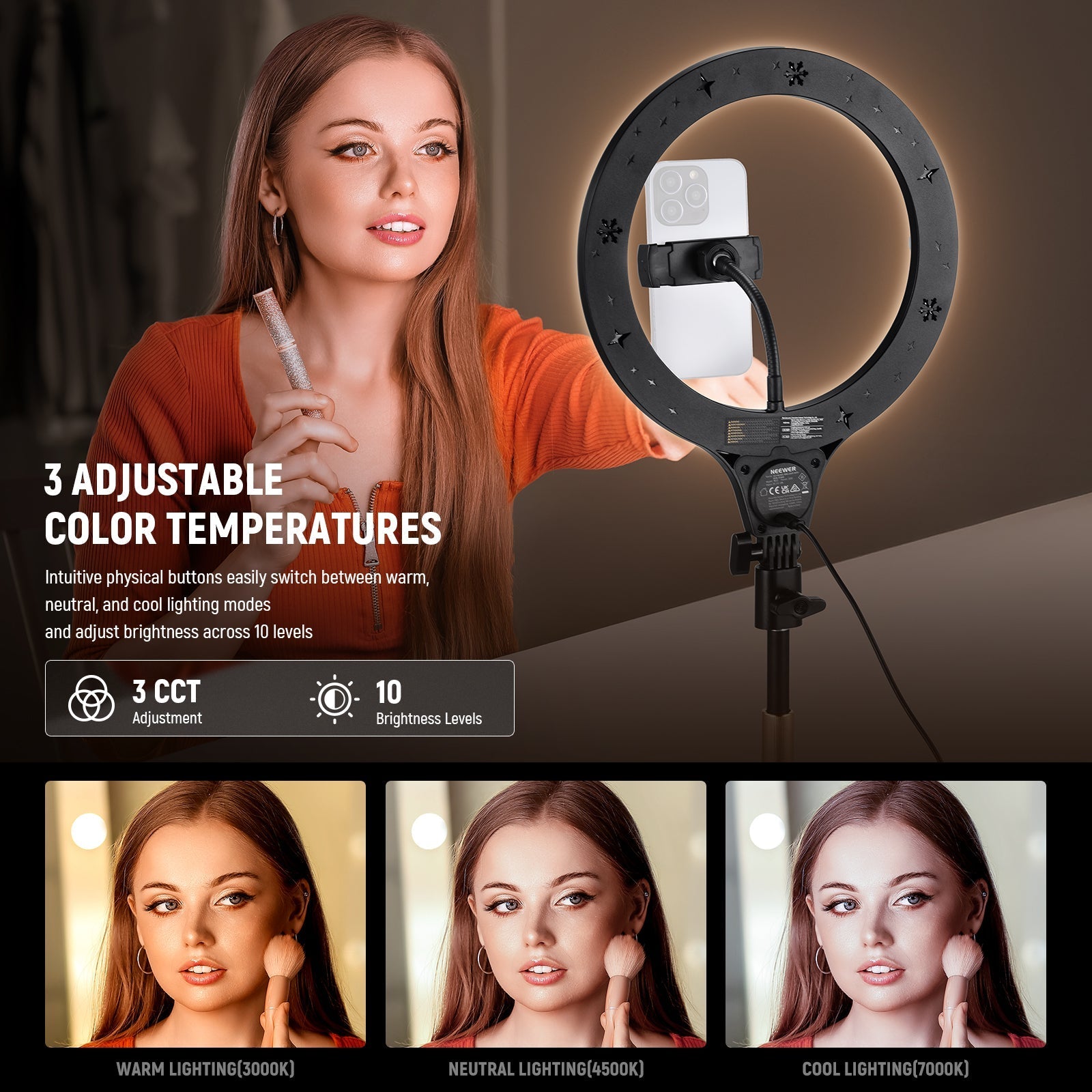 NEEWER ENTRY LEVEL VERSION N25/N22 Desk Ring Light Kit