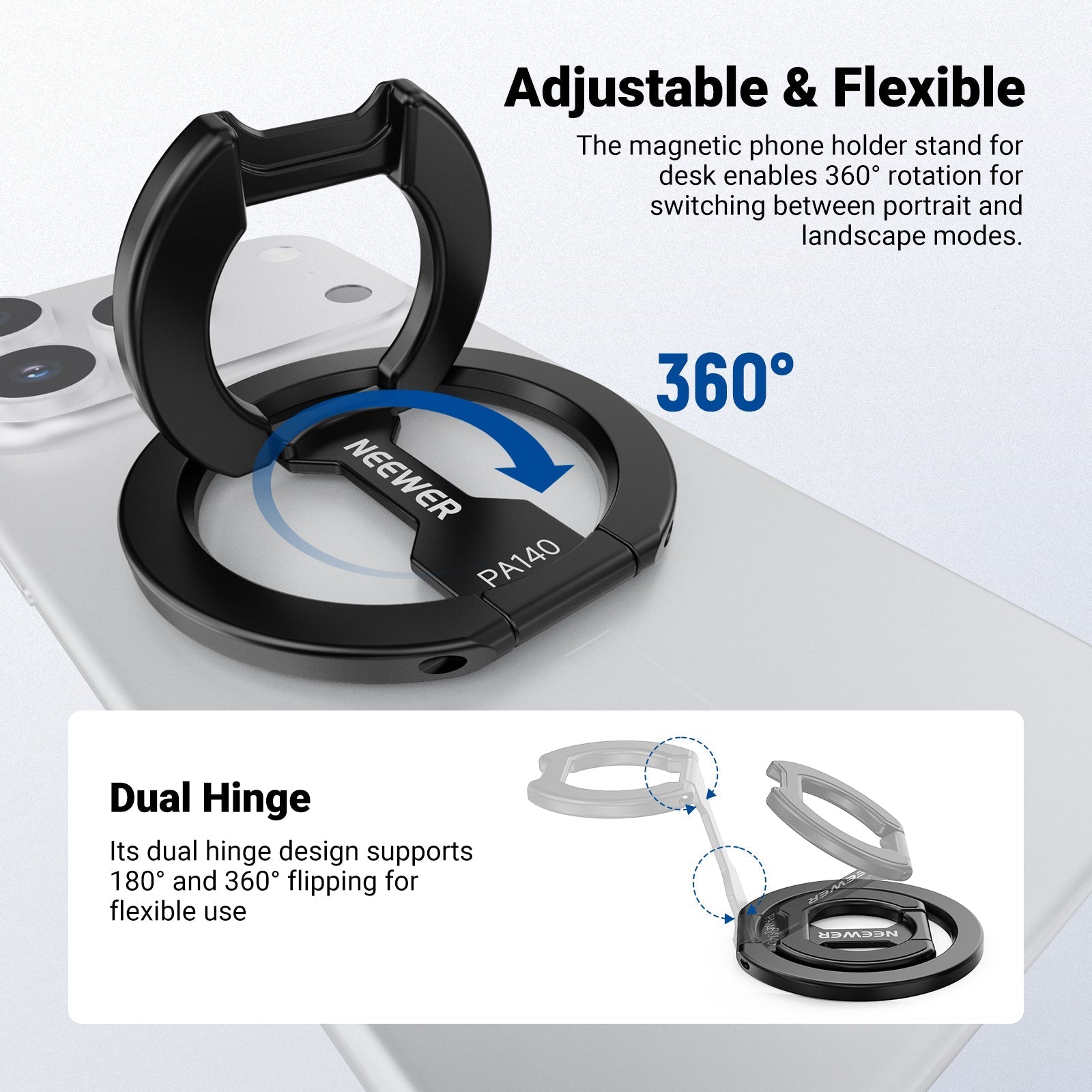 NEEWER PA140 Dual Side Magnetic Phone Grip Ring Holder