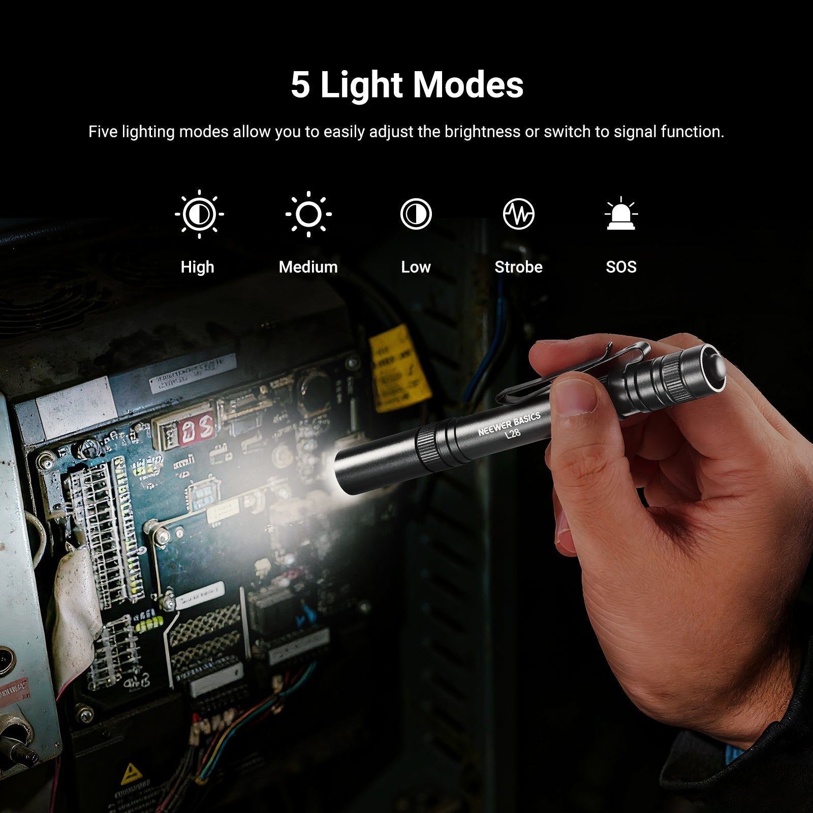 NEEWER BASICS L28 5W Portable EDC Flashlight
