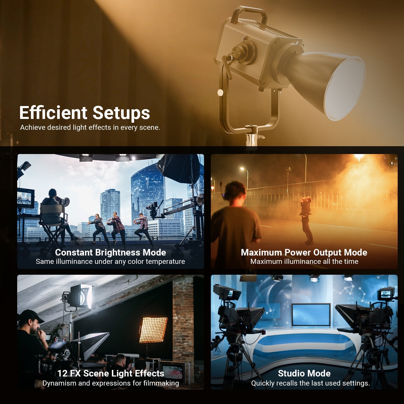 NEEWER AS1200B 1200W Output Bi-Color COB LED Studio Video Light