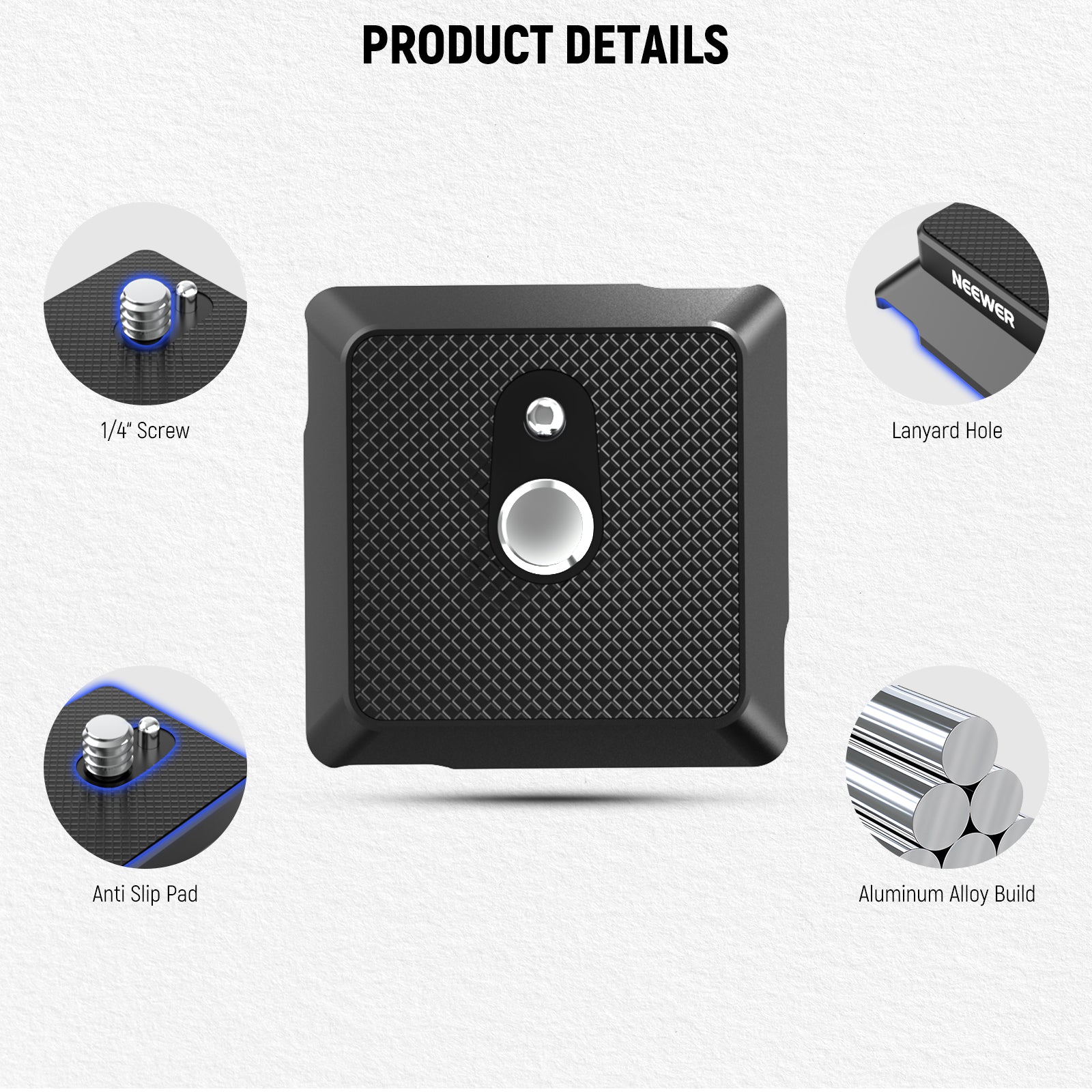 NEEWER UA078 Arca Type Quick Release Plate with 1/4" Screw