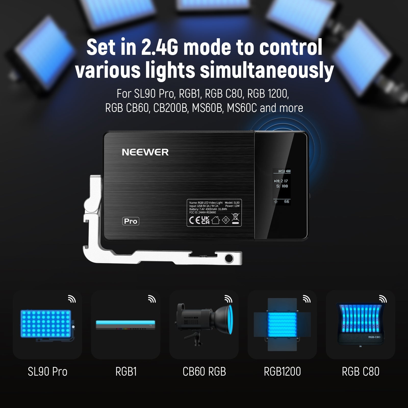 NEEWER SL90 RGB Video Light With App & 2.4G Control
