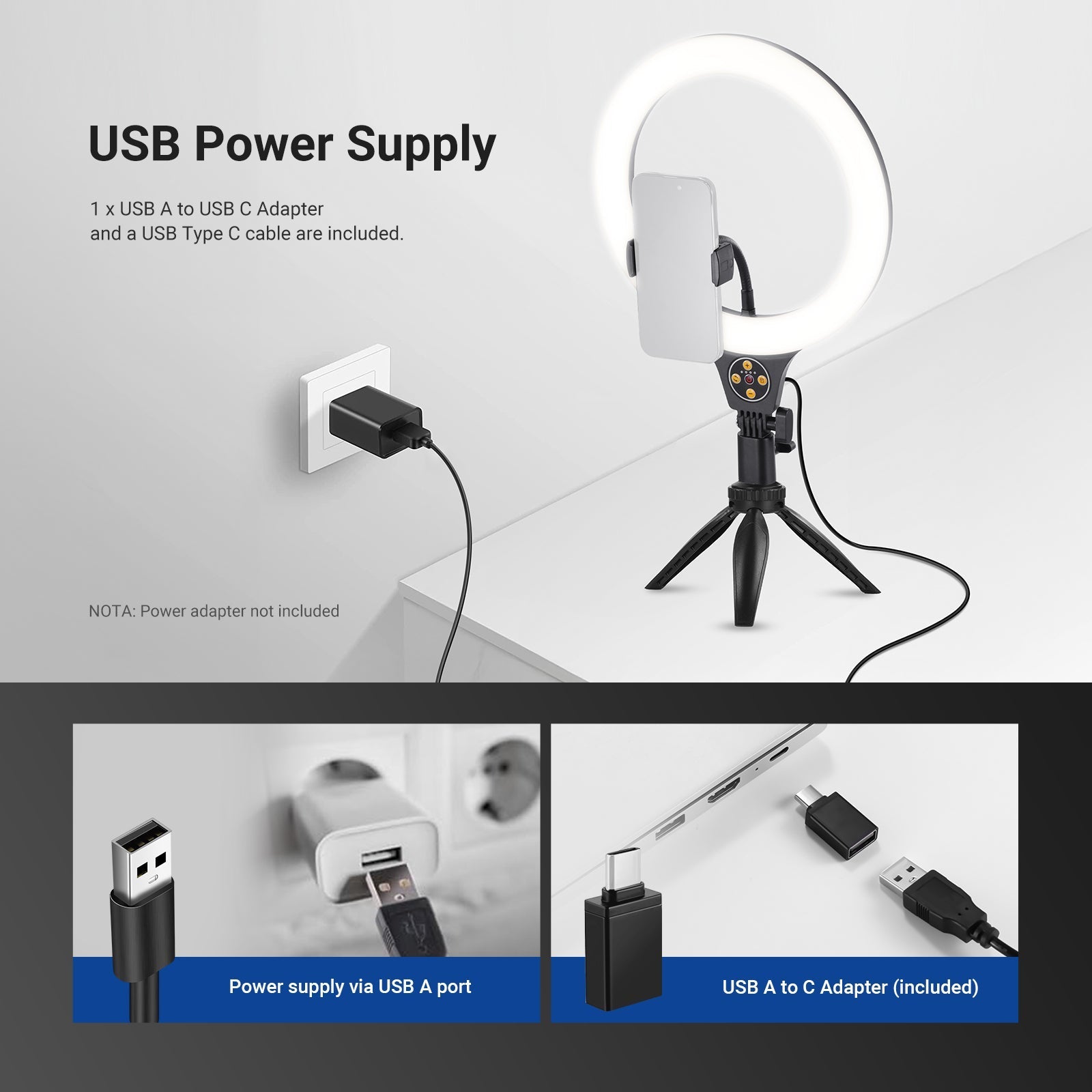 NEEWER ENTRY LEVEL VERSION N25/N22 Desk Ring Light Kit