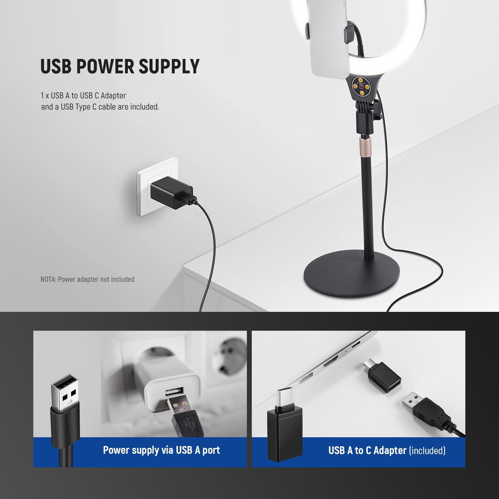 NEEWER ENTRY LEVEL VERSION N25/N22 Desk Ring Light Kit