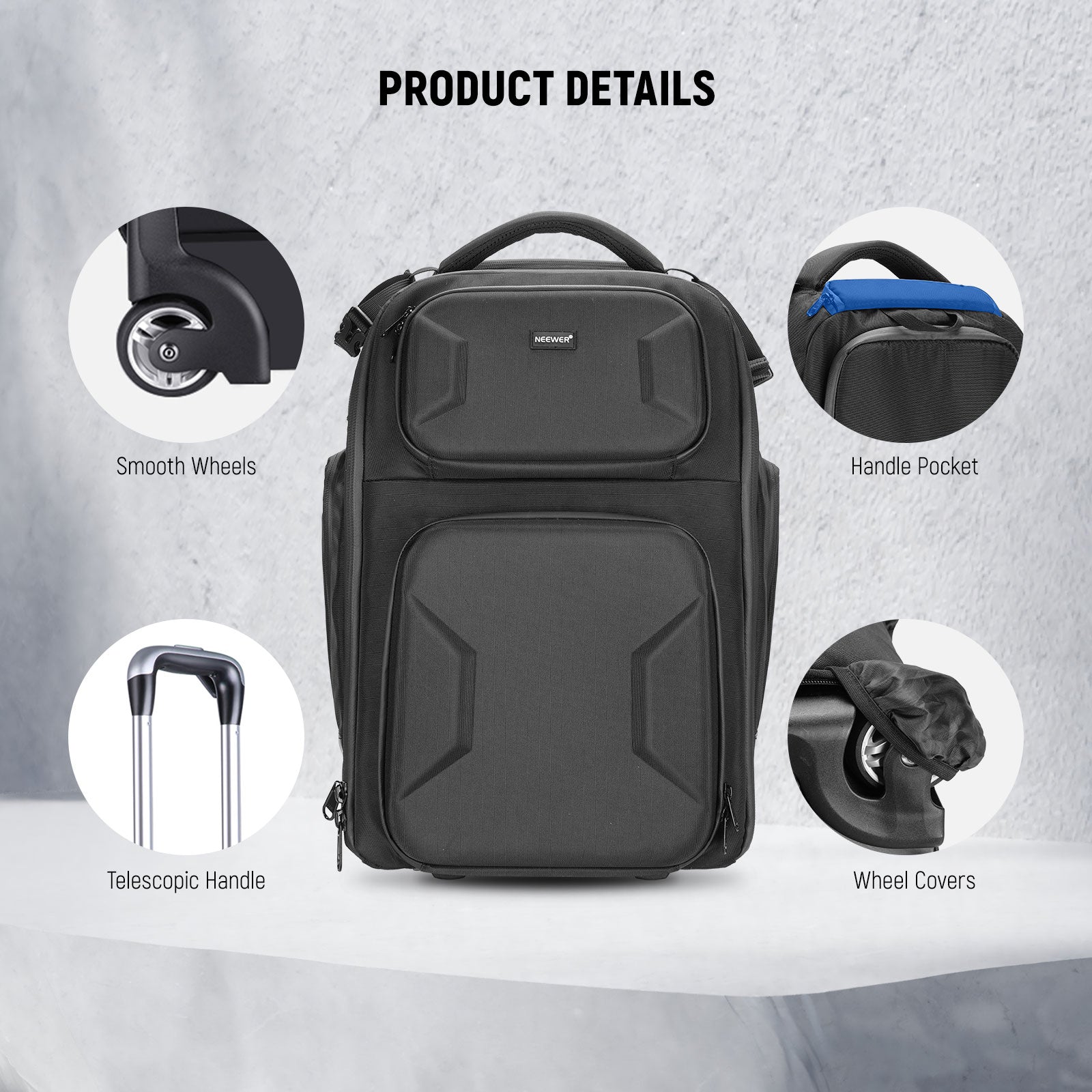 NEEWER PB027 Carry On Camera Roller Bag