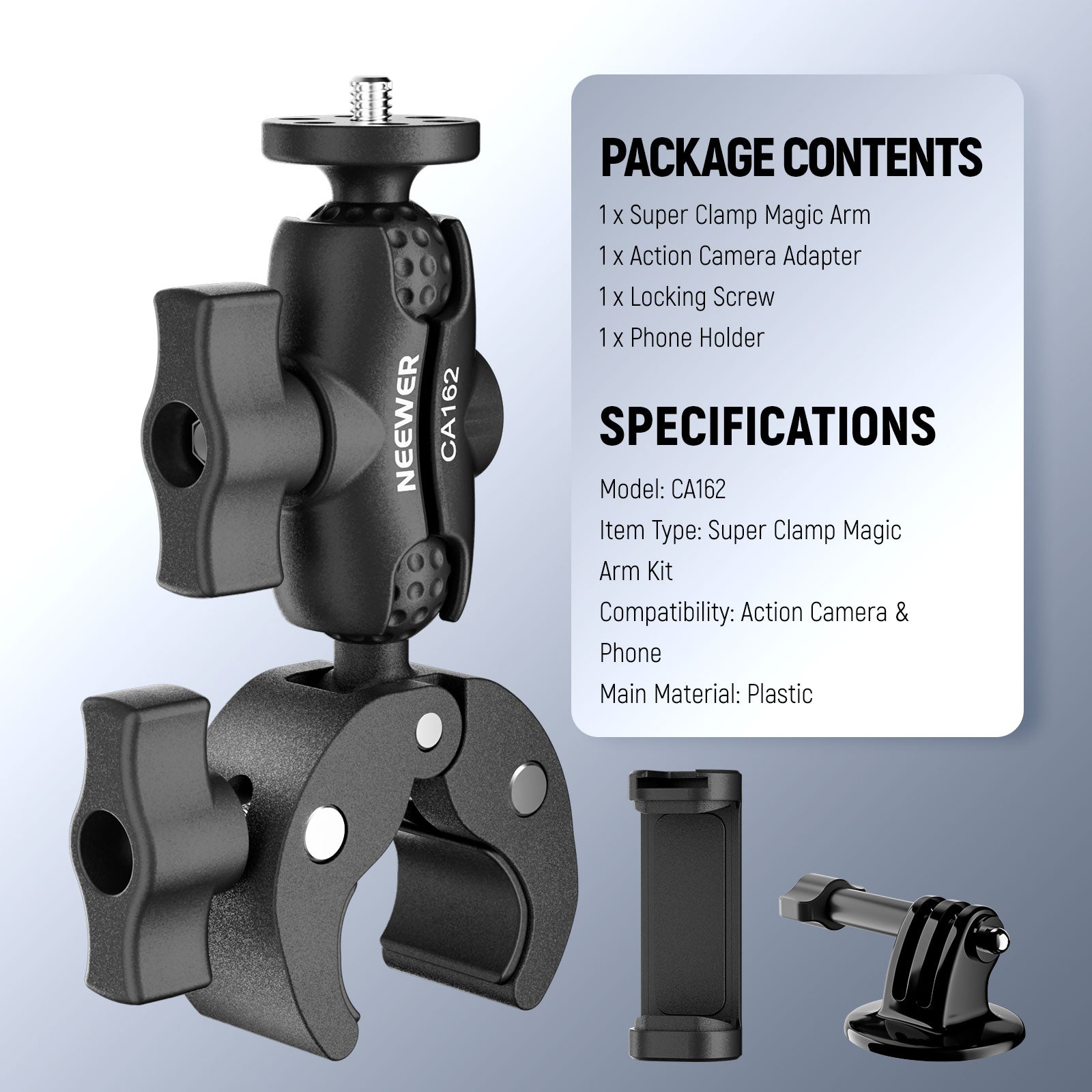 NEEWER CA162 Super Clamp Action Camera Mount