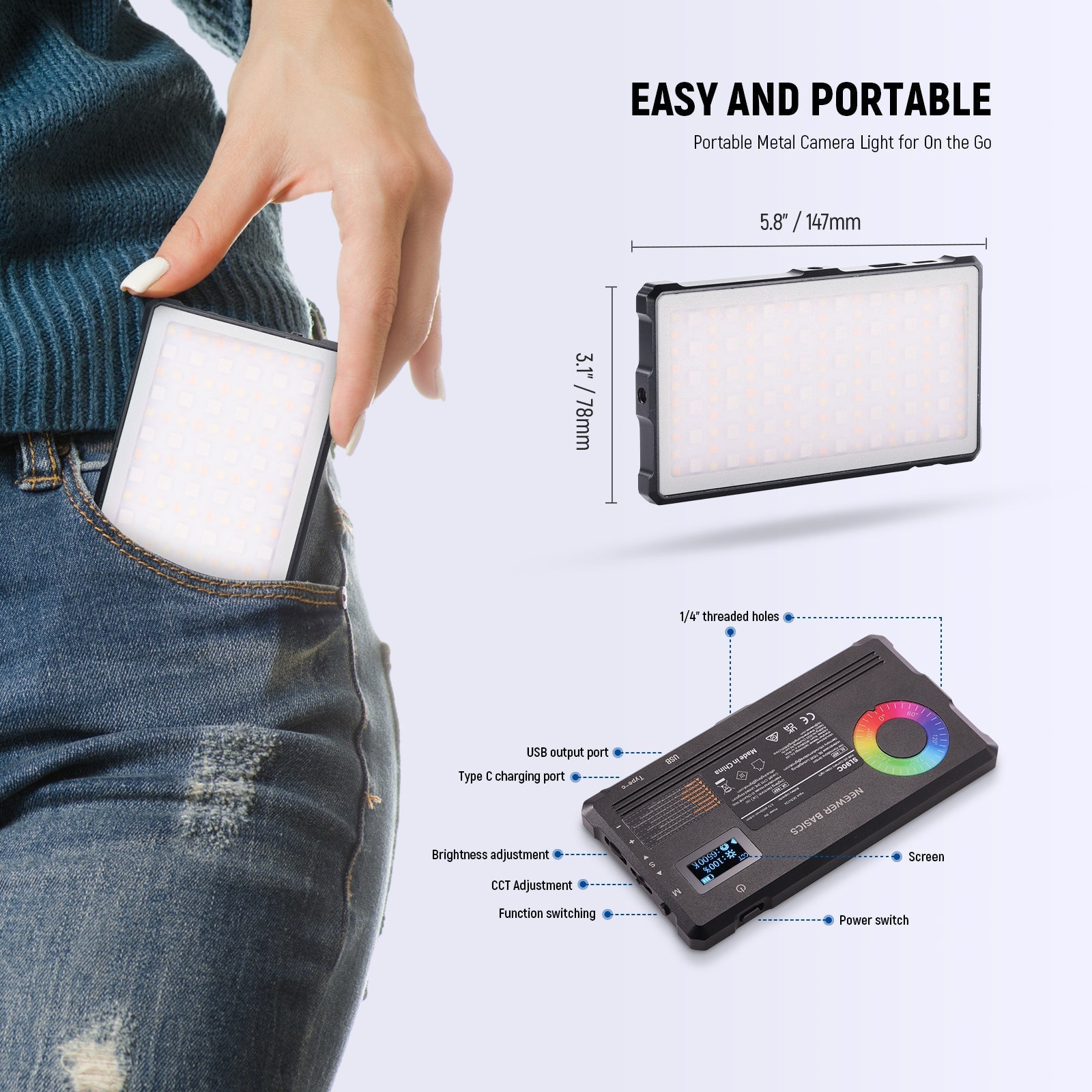 NEEWER BASICS SL90C RGB Video Light Kit
