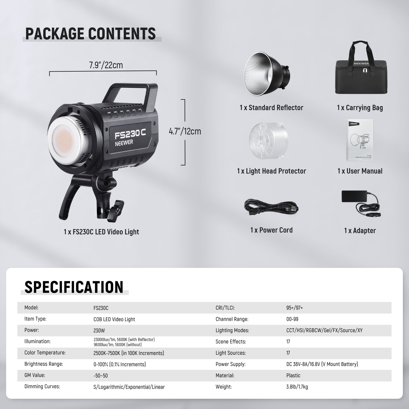 NEEWER FS230C 230W RGB LED Video Light