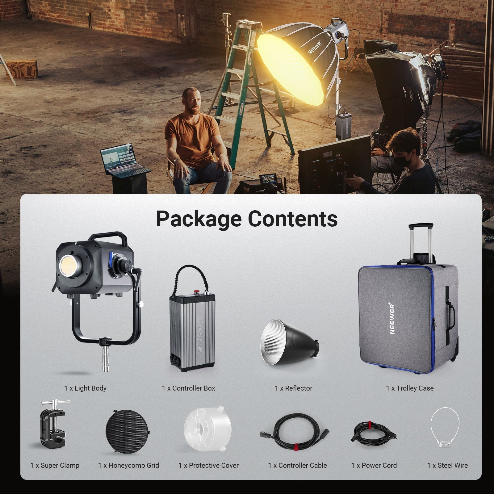 NEEWER AS1200B 1200W Output Bi-Color COB LED Studio Video Light