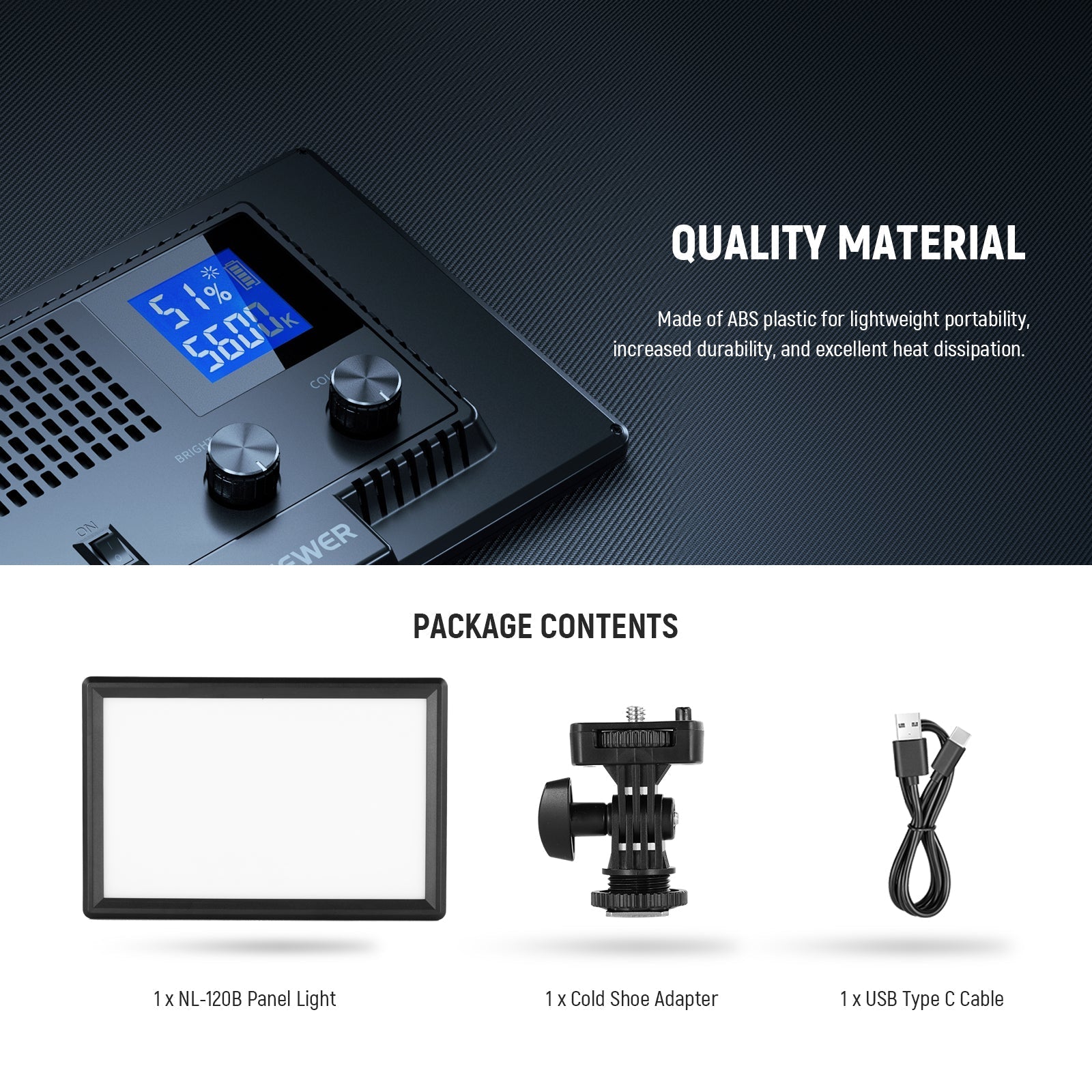 NEEWER BASICS NL-120B Bi Color LED Panel Light