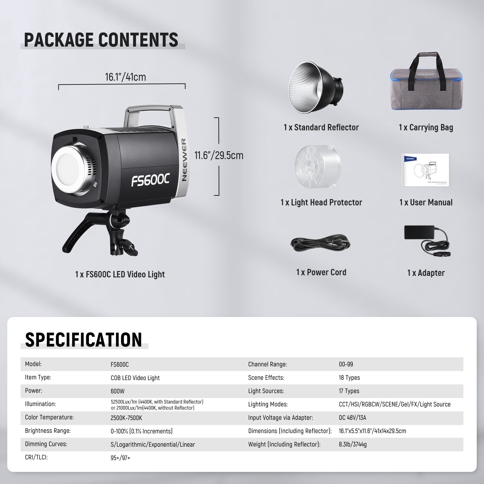 NEEWER FS600C 600W RGB COB LED Video Light