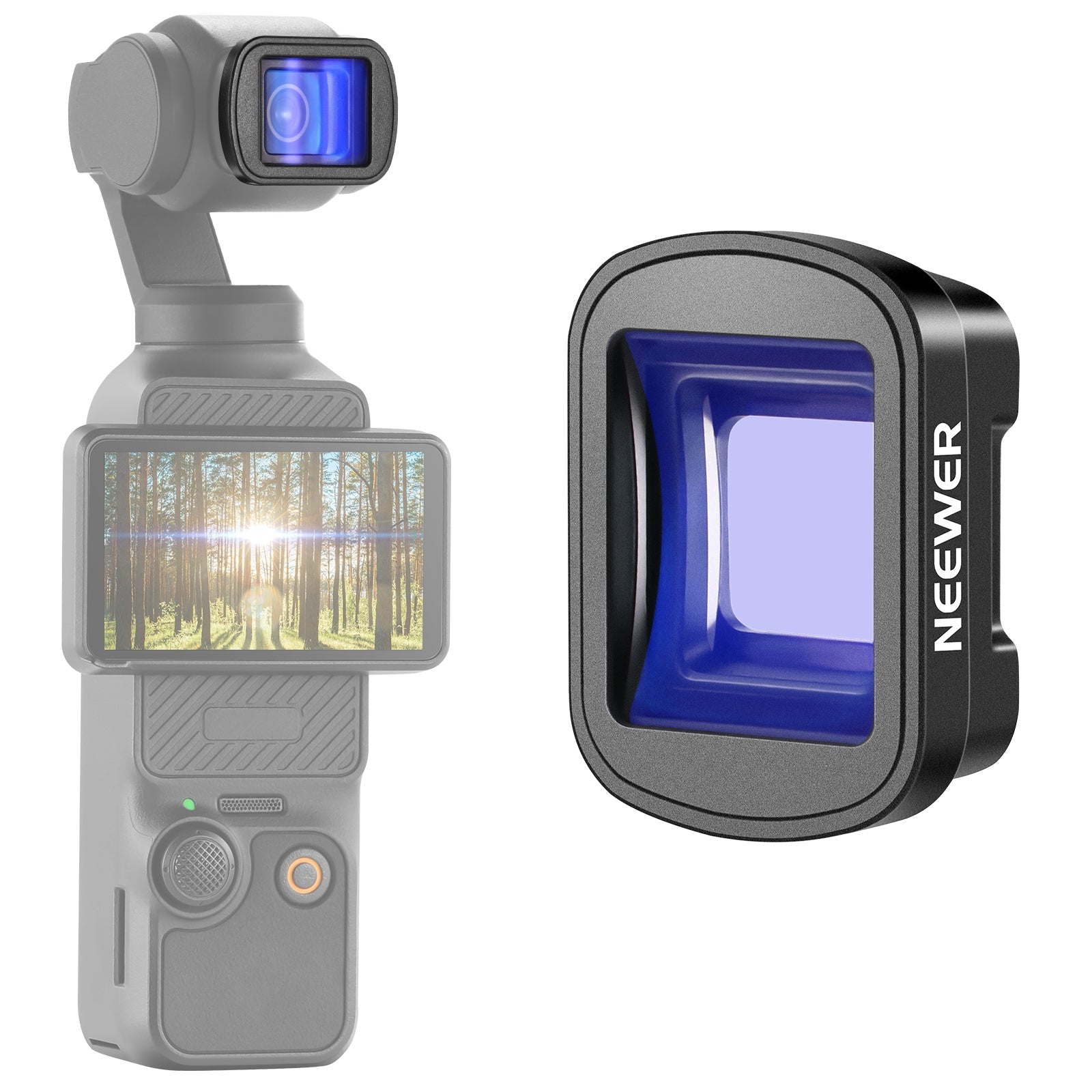 NEEWER LS-44 Pro 1.2X Blue Anamorphic Lens For DJI Osmo Pocket 3 / Pocket 4 & Xtra Muse