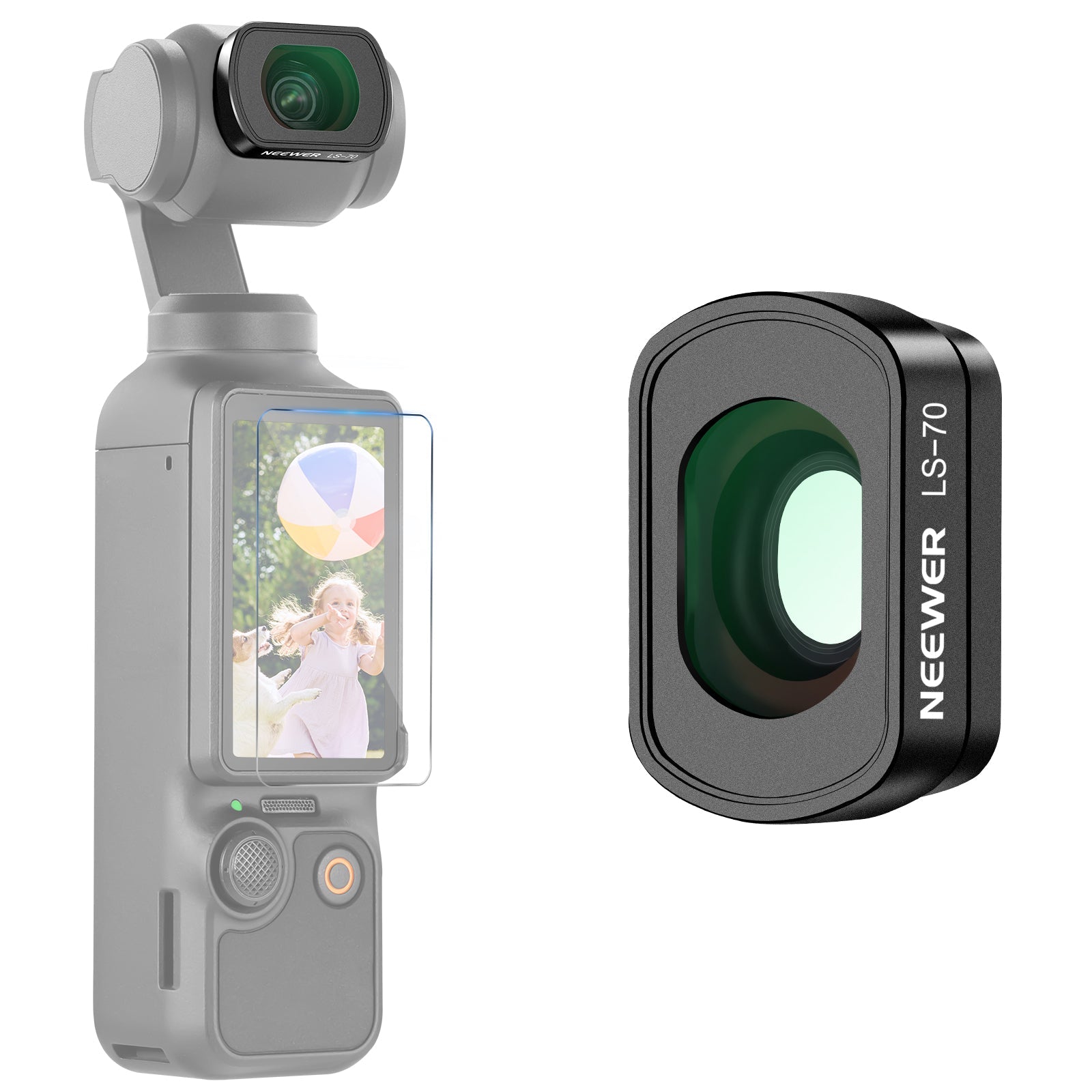 NEEWER LS-70 112° FOV Lens for DJI Osmo Pocket 3 / Pocket 4 & Xtra Muse