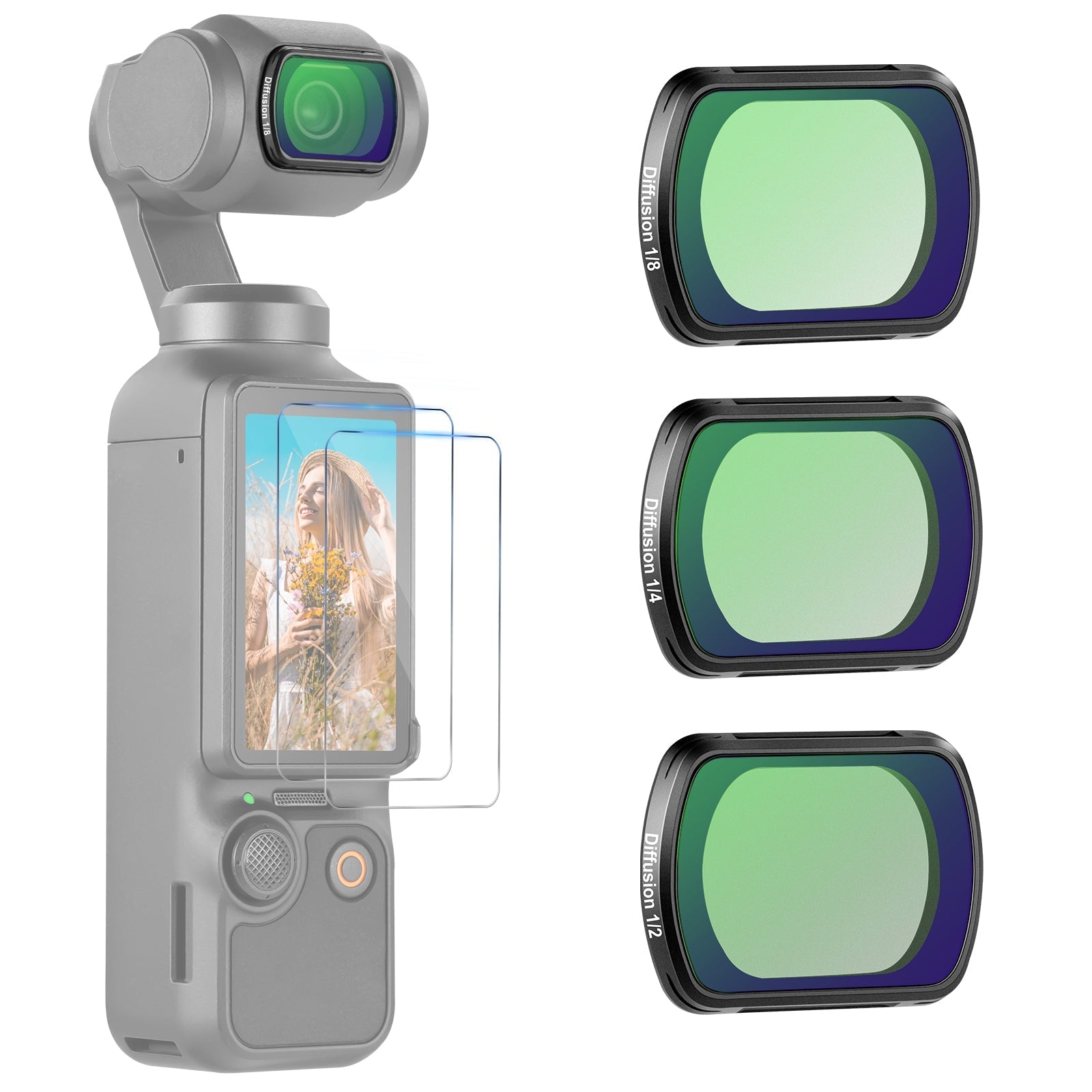 NEEWER FL-B12 Magnetic Black Diffusion Filter for Pocket 3 / Pocket 4 & Xtra Muse