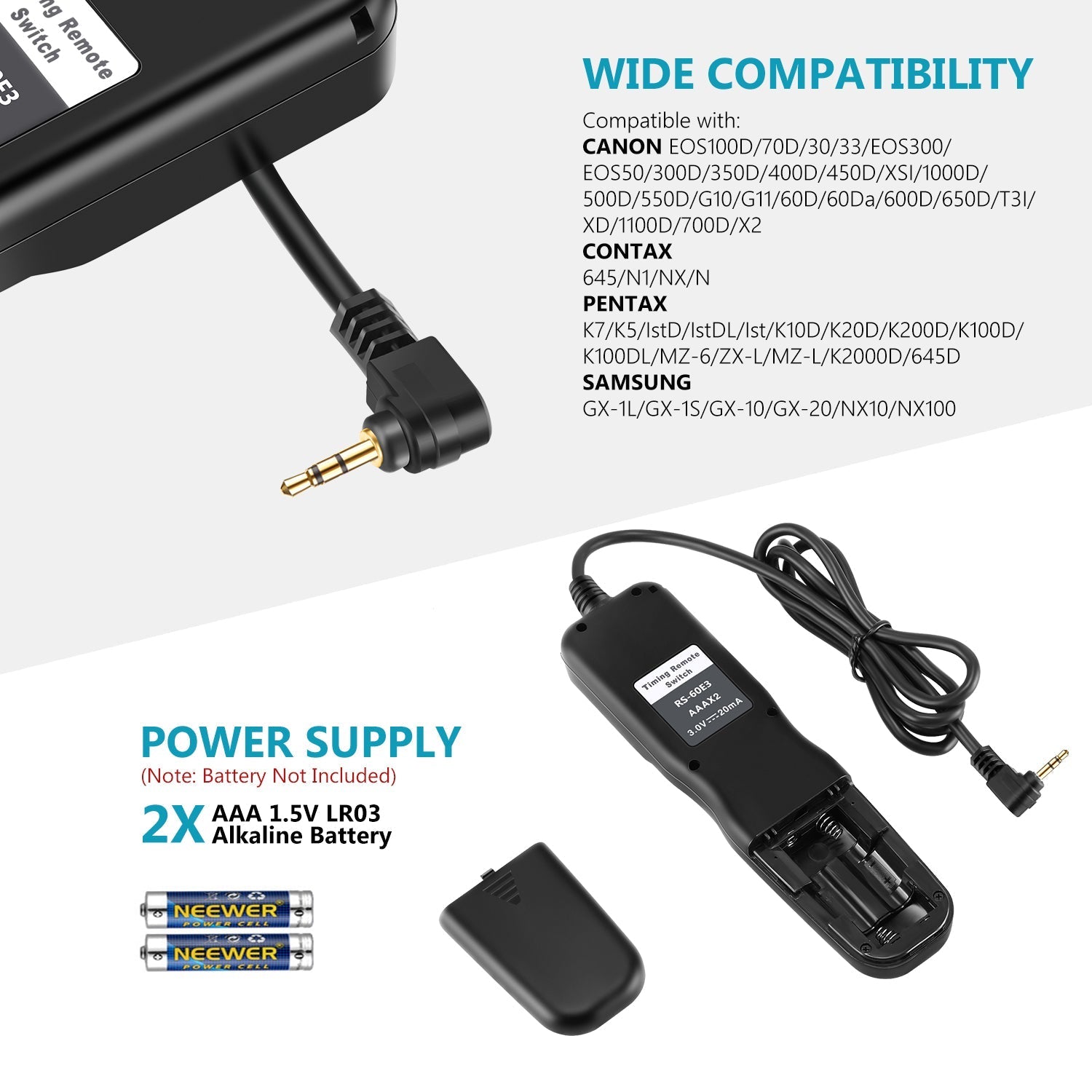 NEEWER Timer Remote Control for Canon/Contax/Pentax