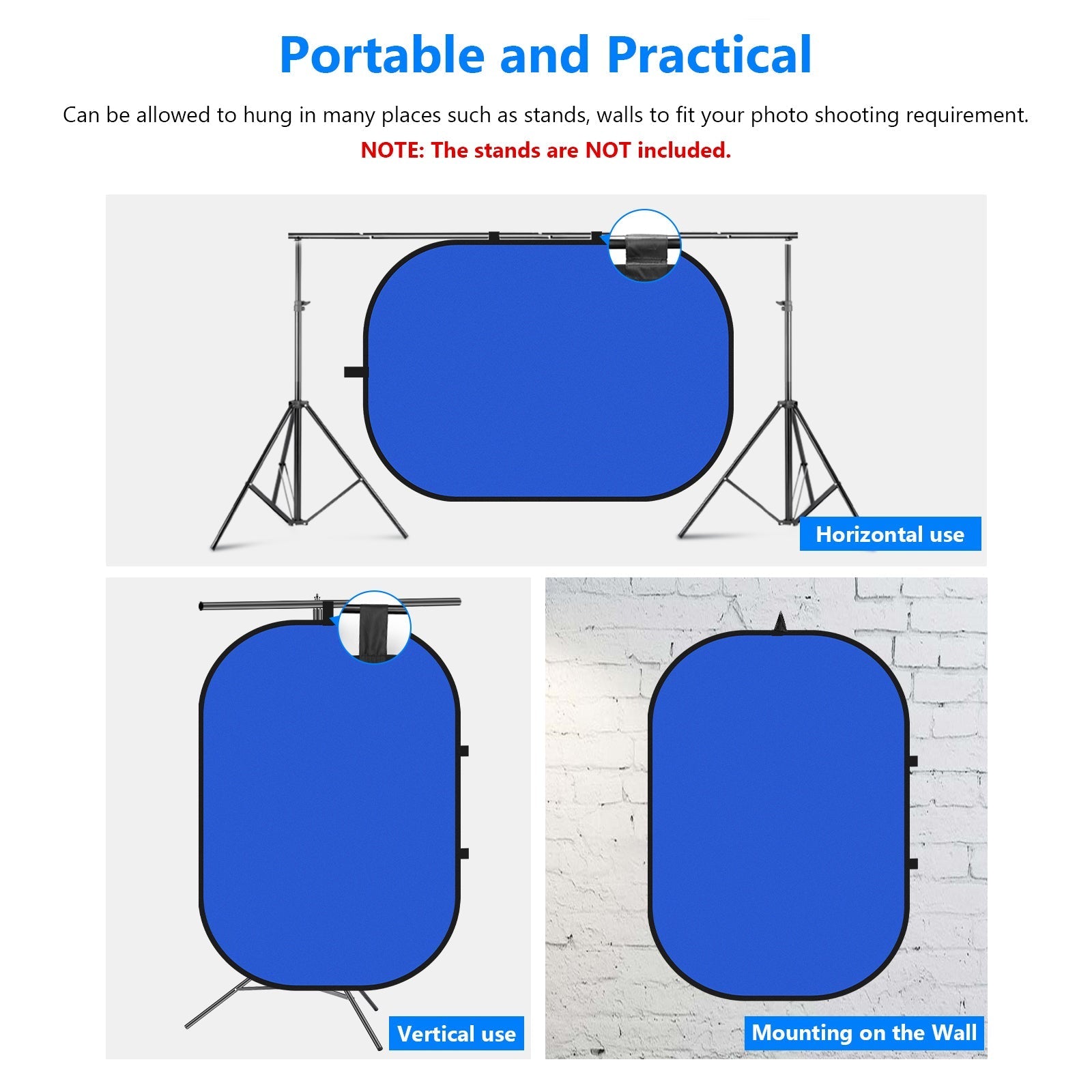 NEEWER 1.5x2m / 5x7ft 2-in-1 Collapsible Backdrop (Blue&Green)