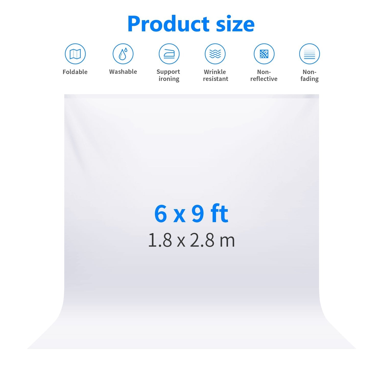 NEEWER 2.8x1.8m / 9x6ft Collapsible Backdrop
