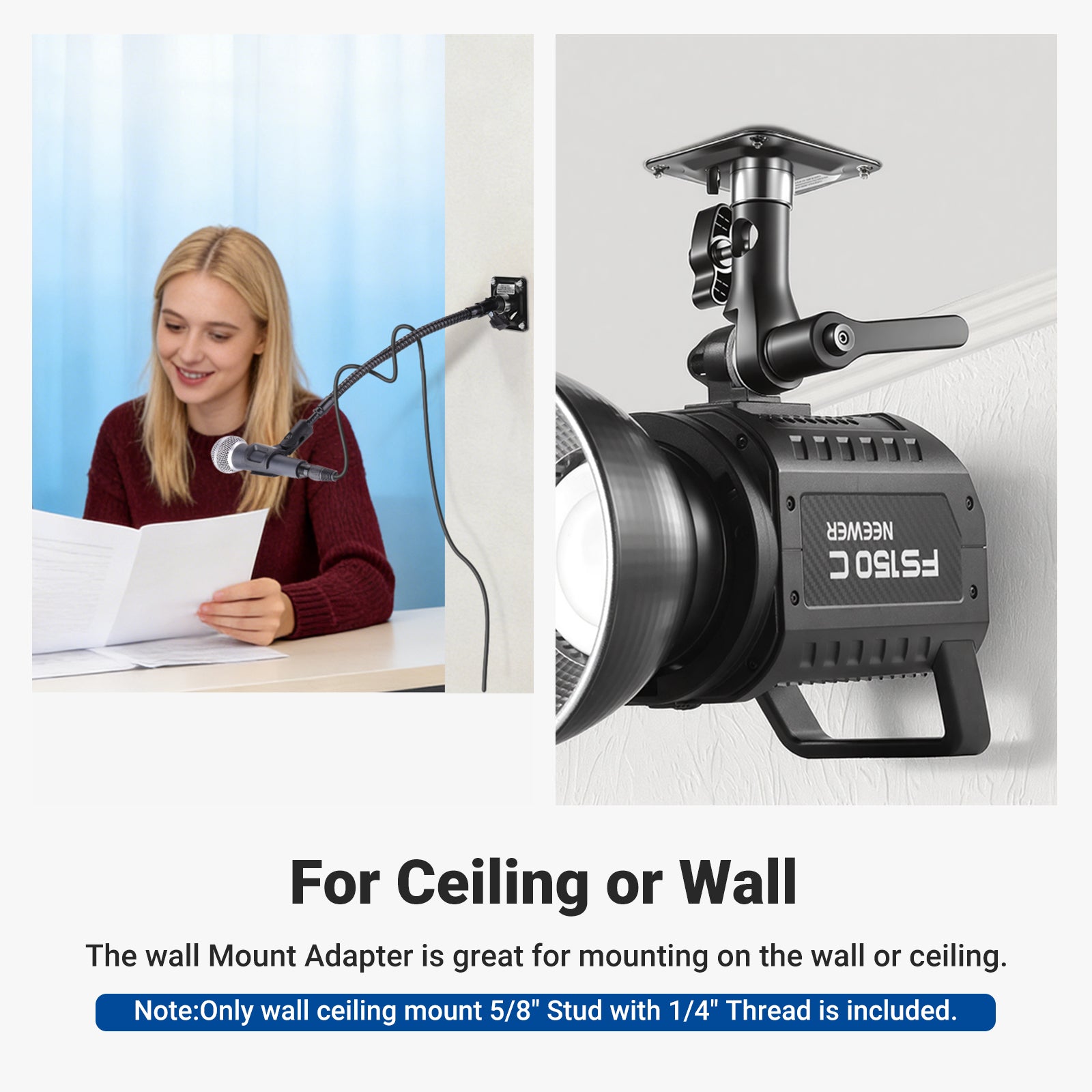 NEEWER ST-NA-9 Square Ceiling Mount with 1/4" thread