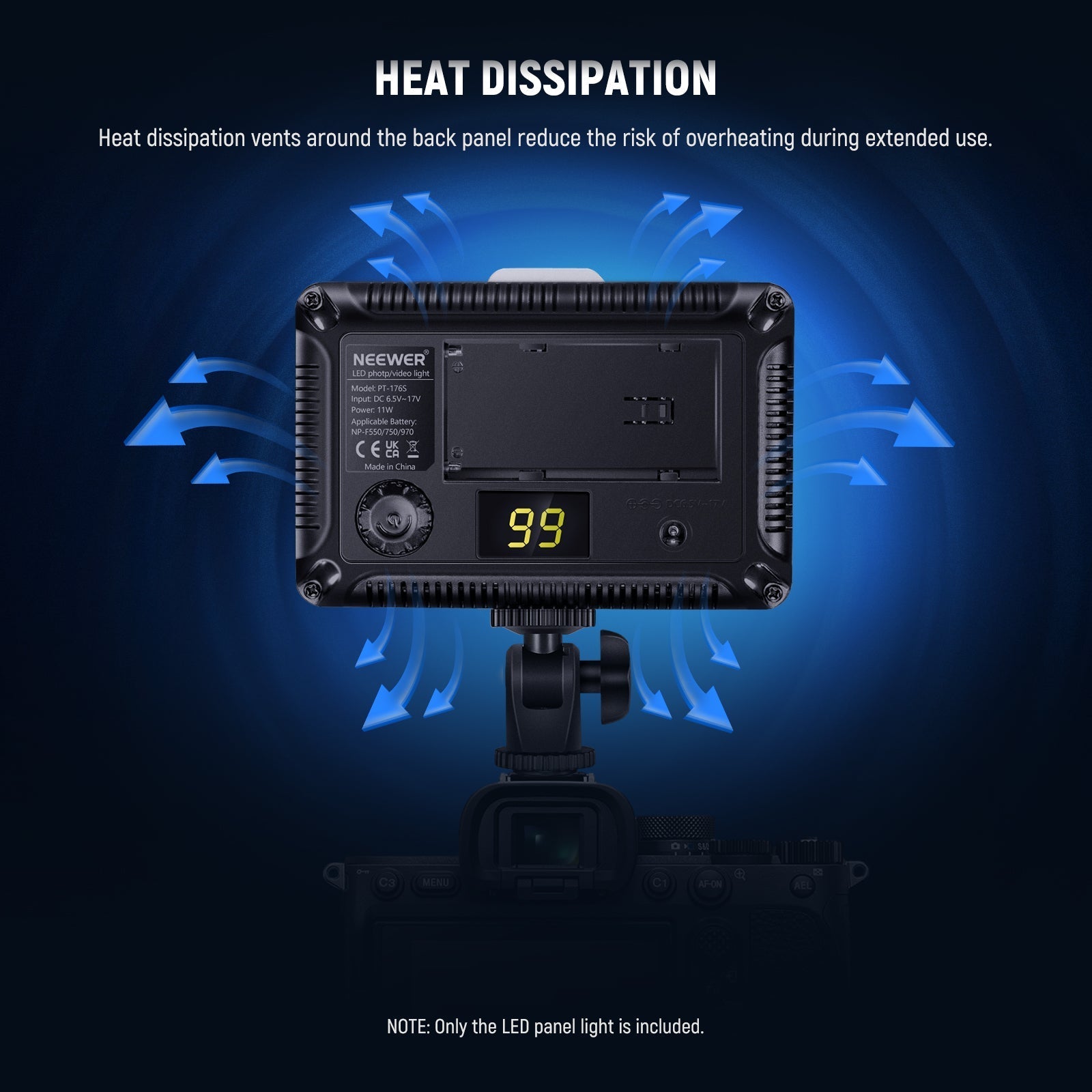 NEEWER On Camera Dimmable 176 LED Lighting Panel