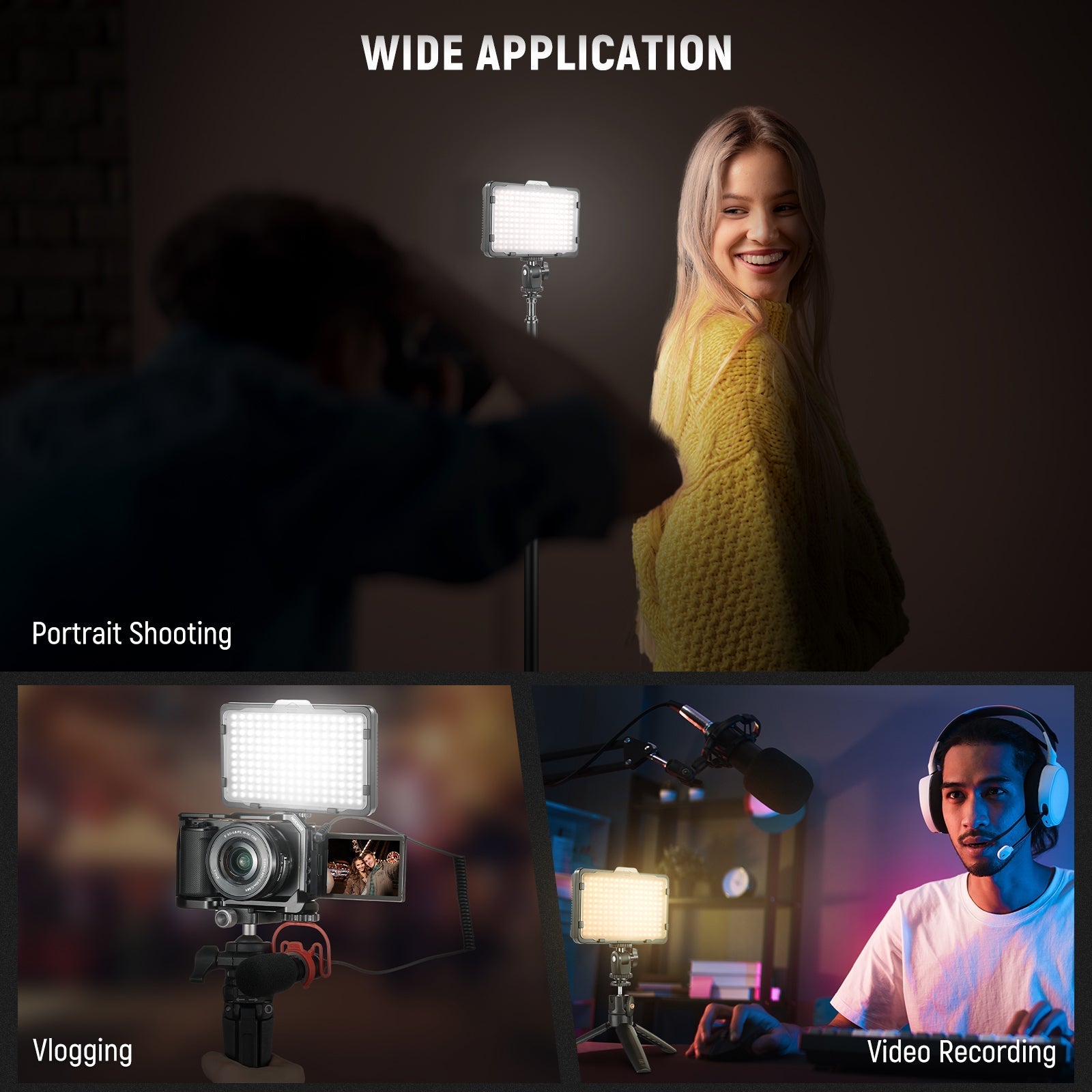 NEEWER On Camera Dimmable 176 LED Lighting Panel