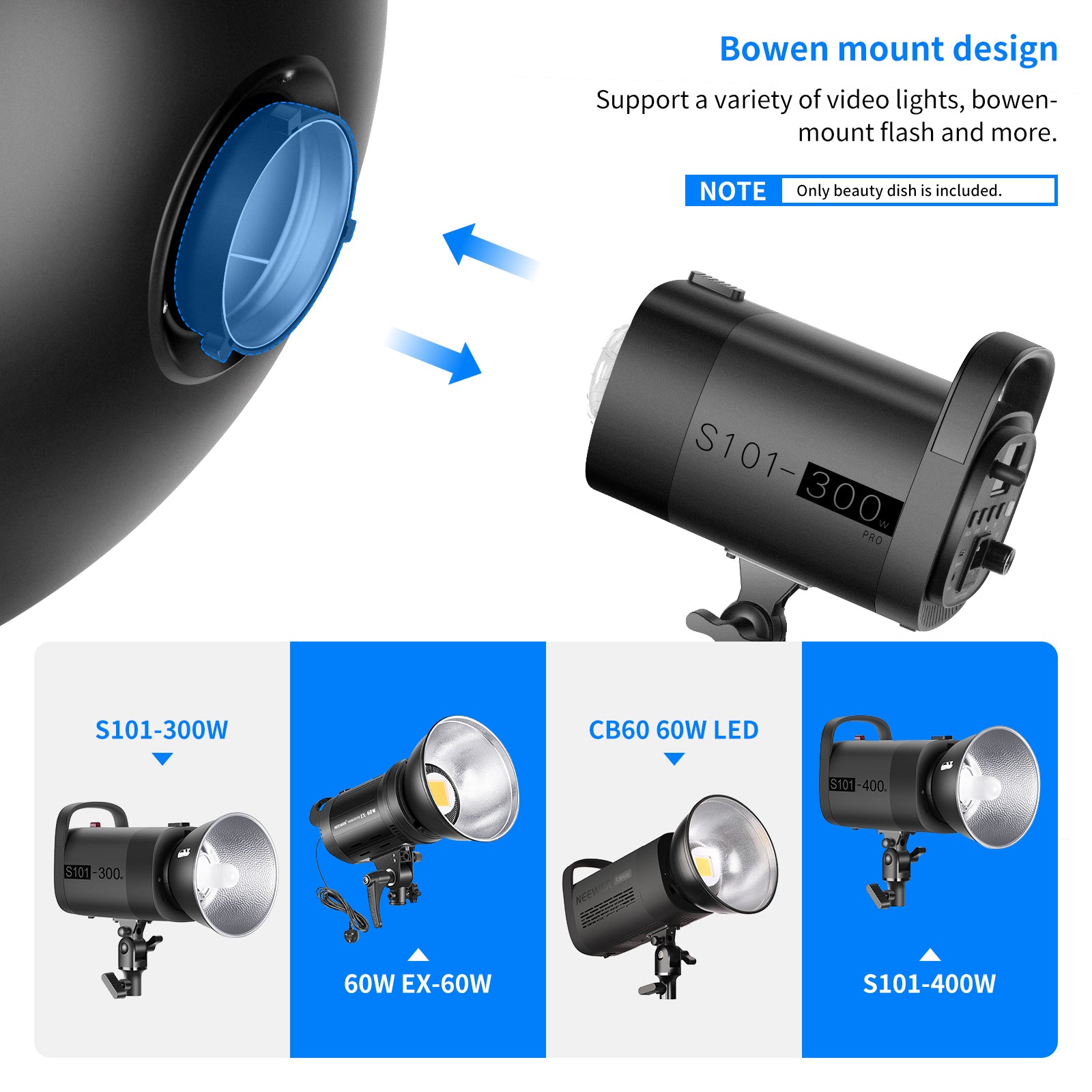 NEEWER Aluminum Standard Reflector Beauty Dish
