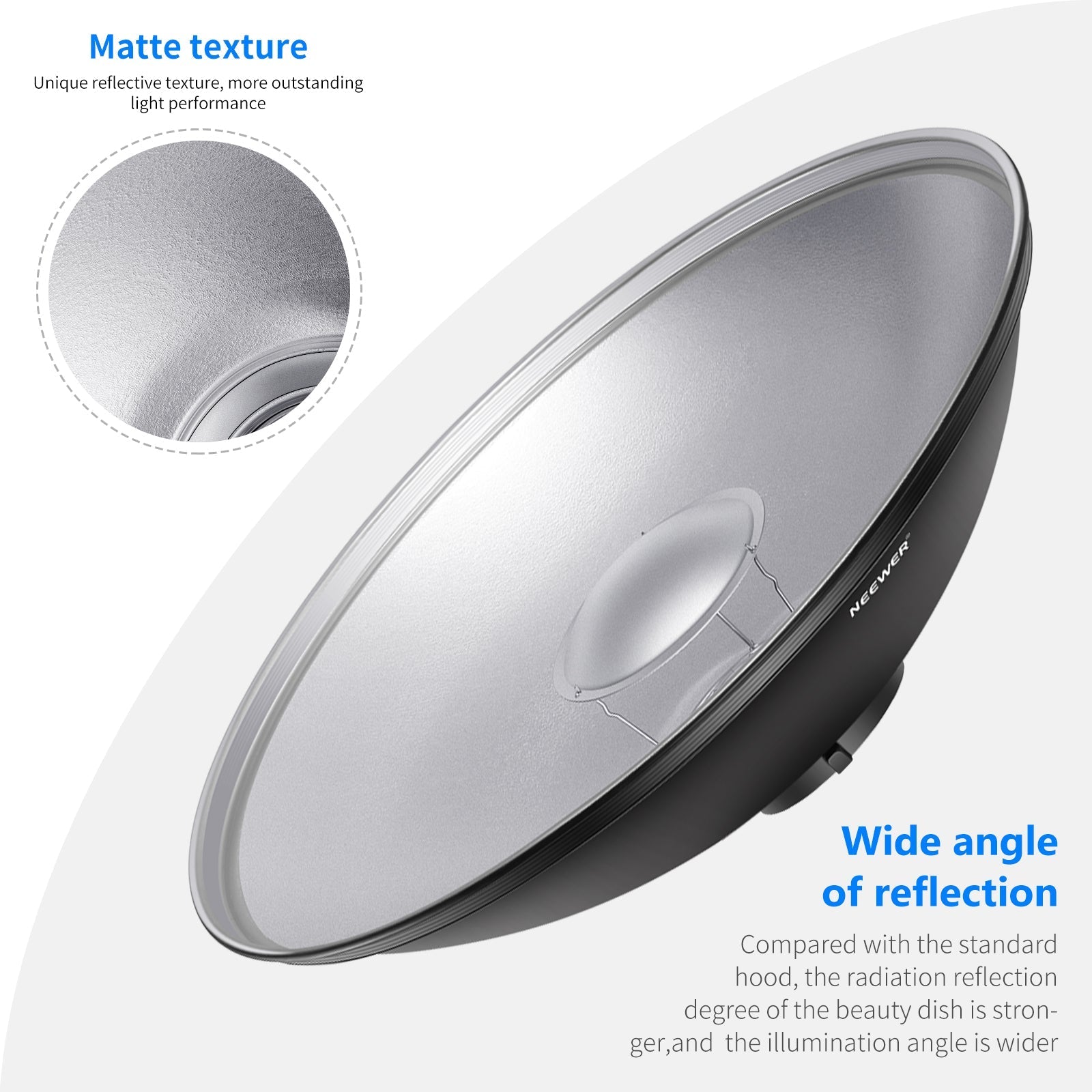 NEEWER Aluminum Standard Reflector Beauty Dish