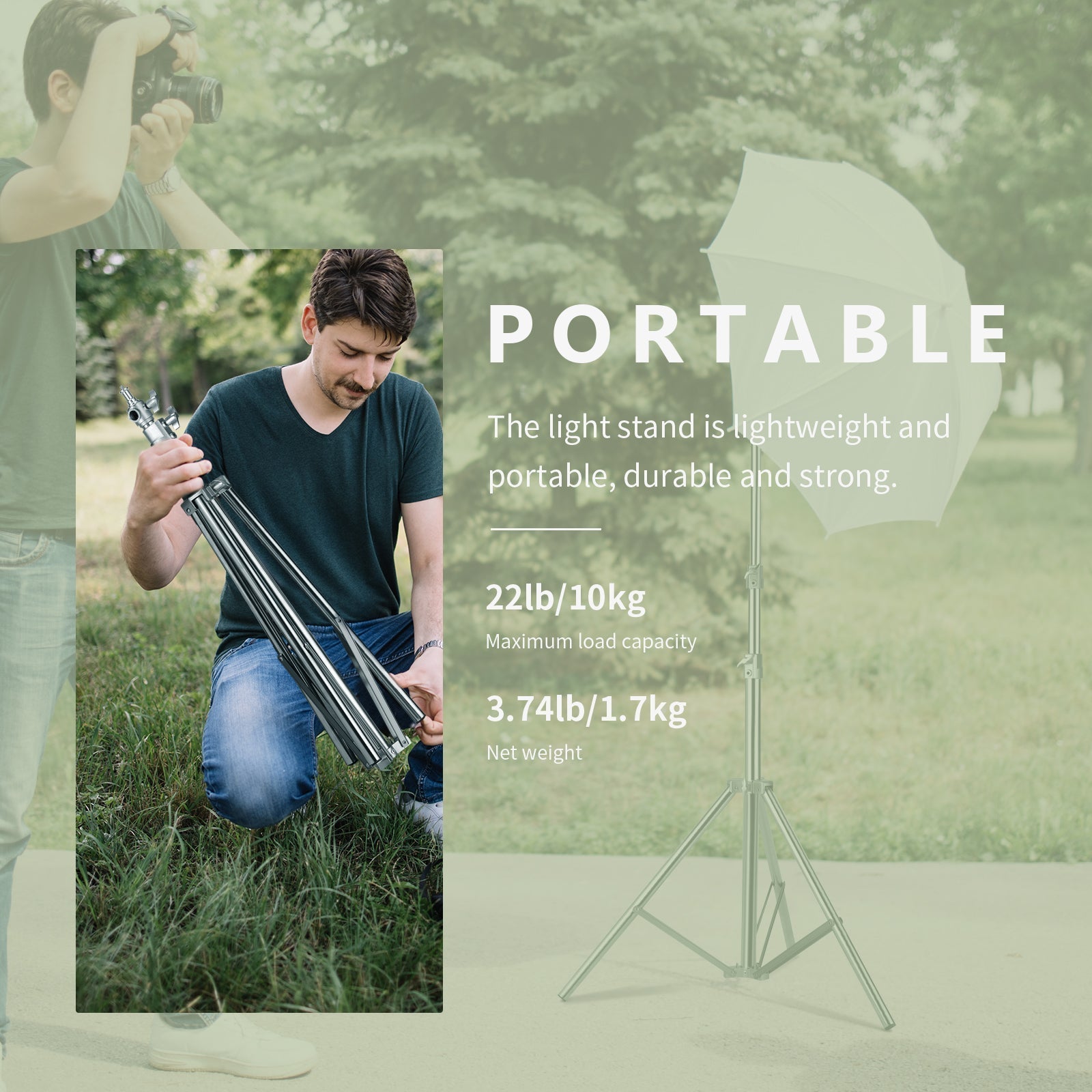 NEEWER Stainless Steel Photography Light Stand