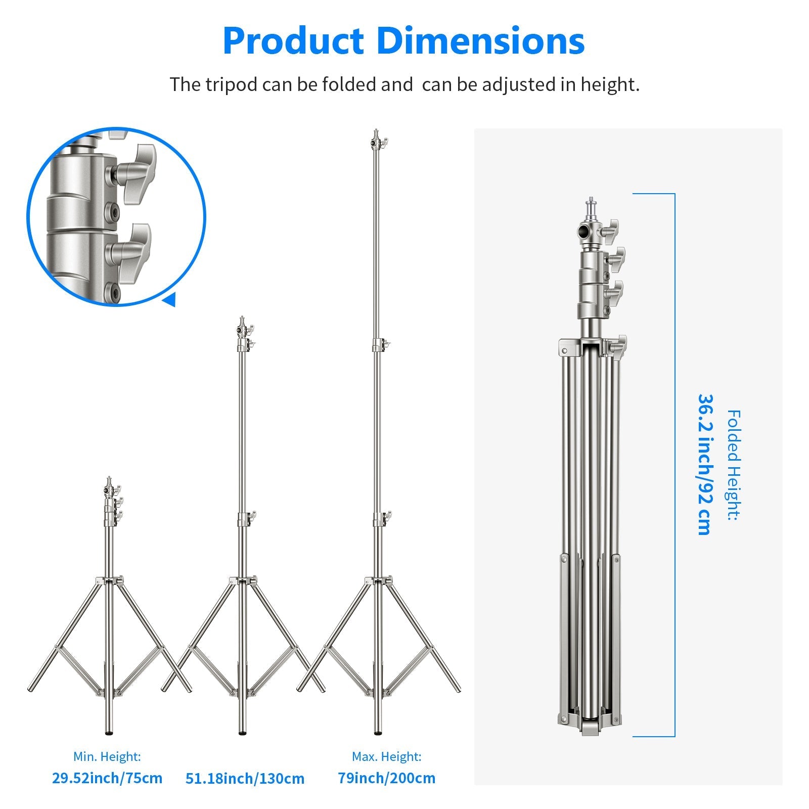 NEEWER Stainless Steel Photography Light Stand