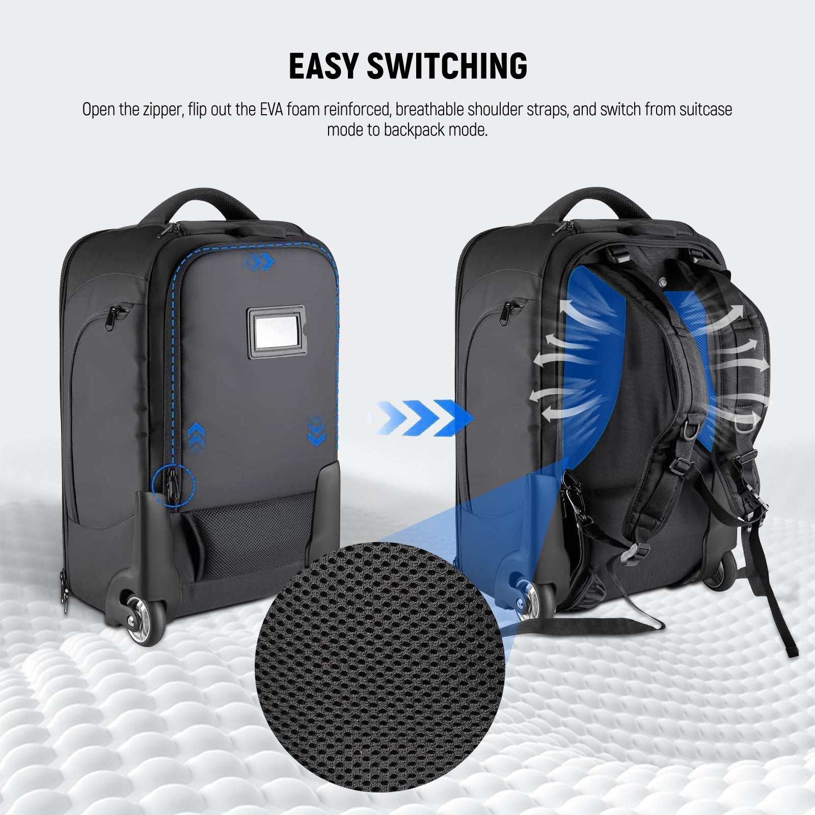 NEEWER 22"x14"x10" 2-in-1 Trolley Backpack