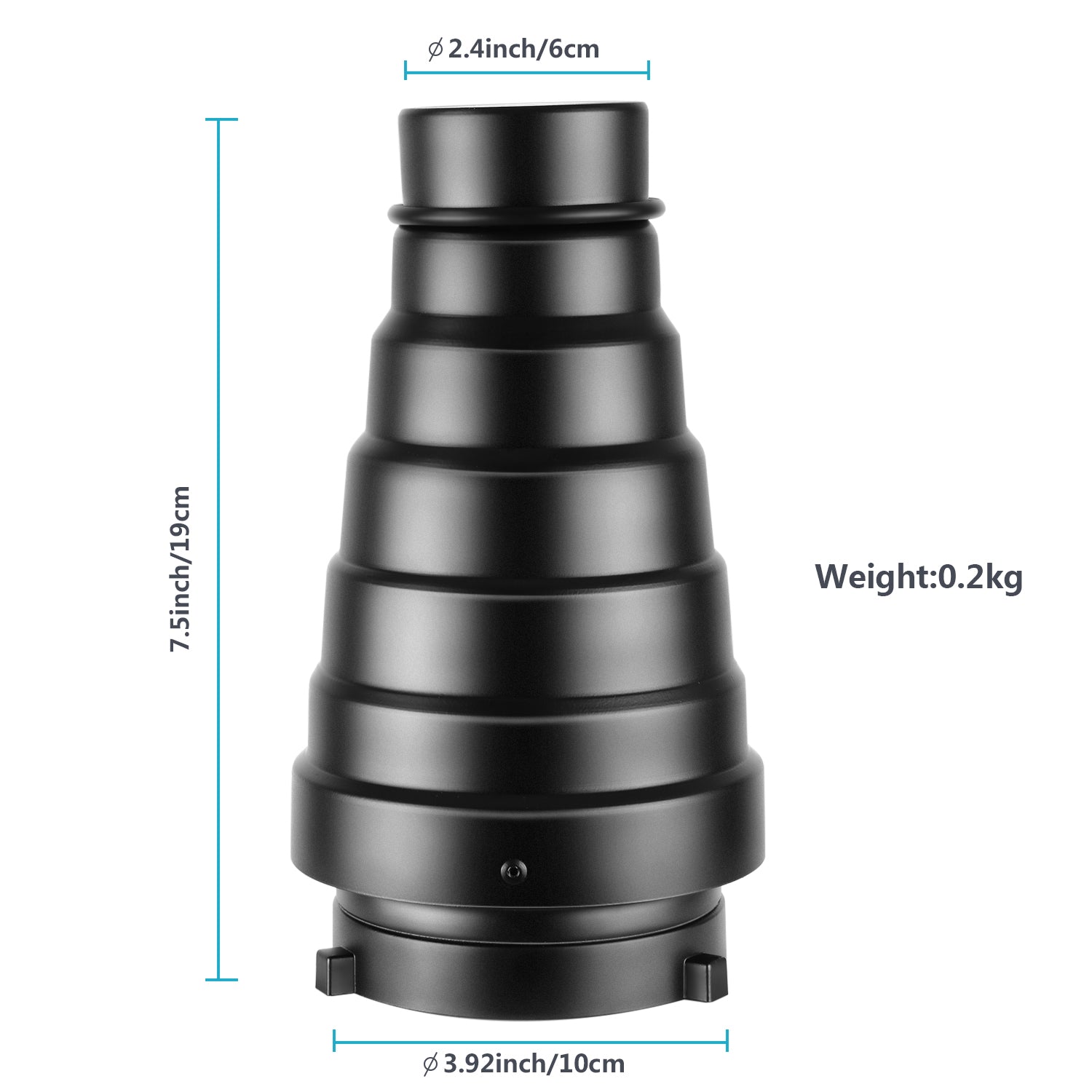 NEEWER NK-NALTP Aluminium Alloy Conical Snoot Kit with Honeycomb Grid