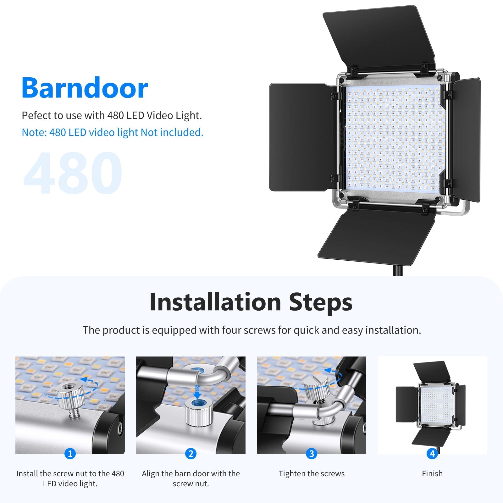 NEEWER Barndoor for 480 LED Video Light